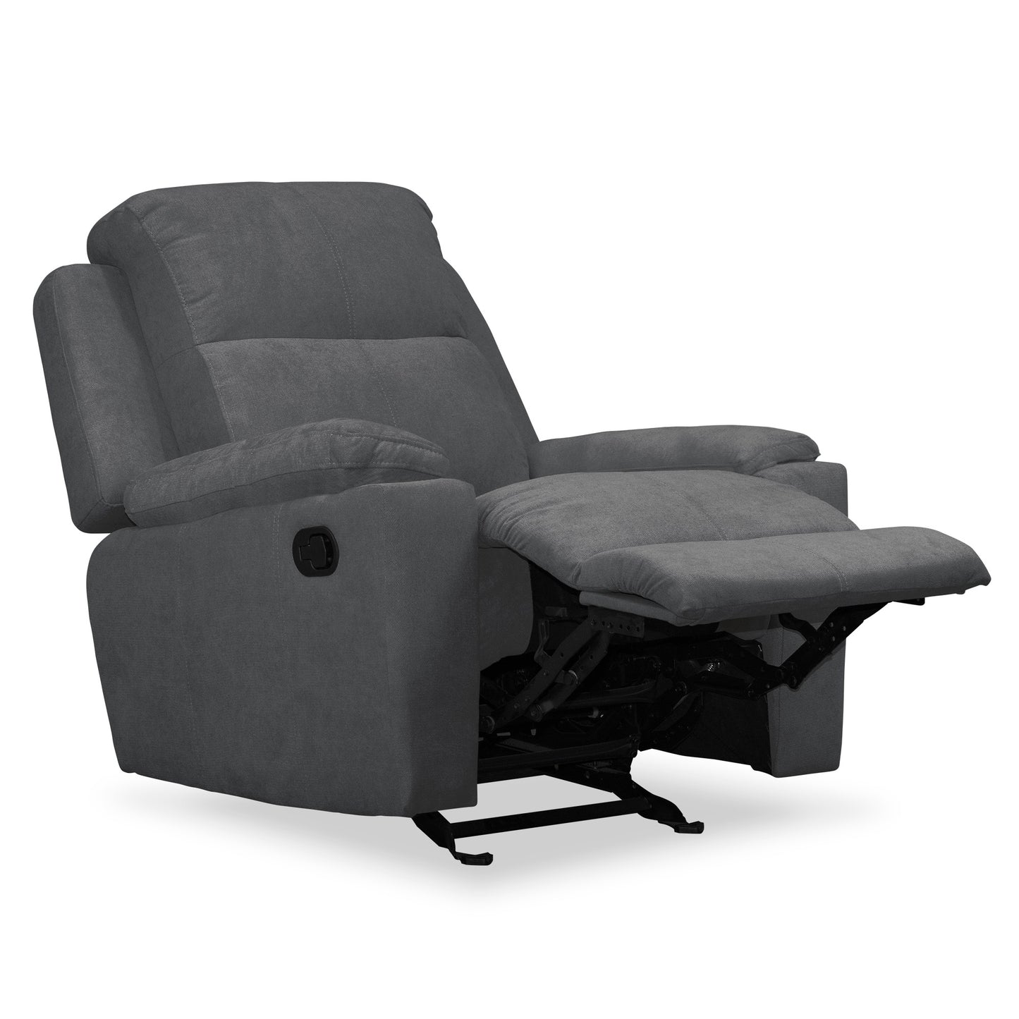 SILLA RECLINABLE ESTÁTICA MARSELLA MECEDORA MICROFIBRA.GRIS PLOMO