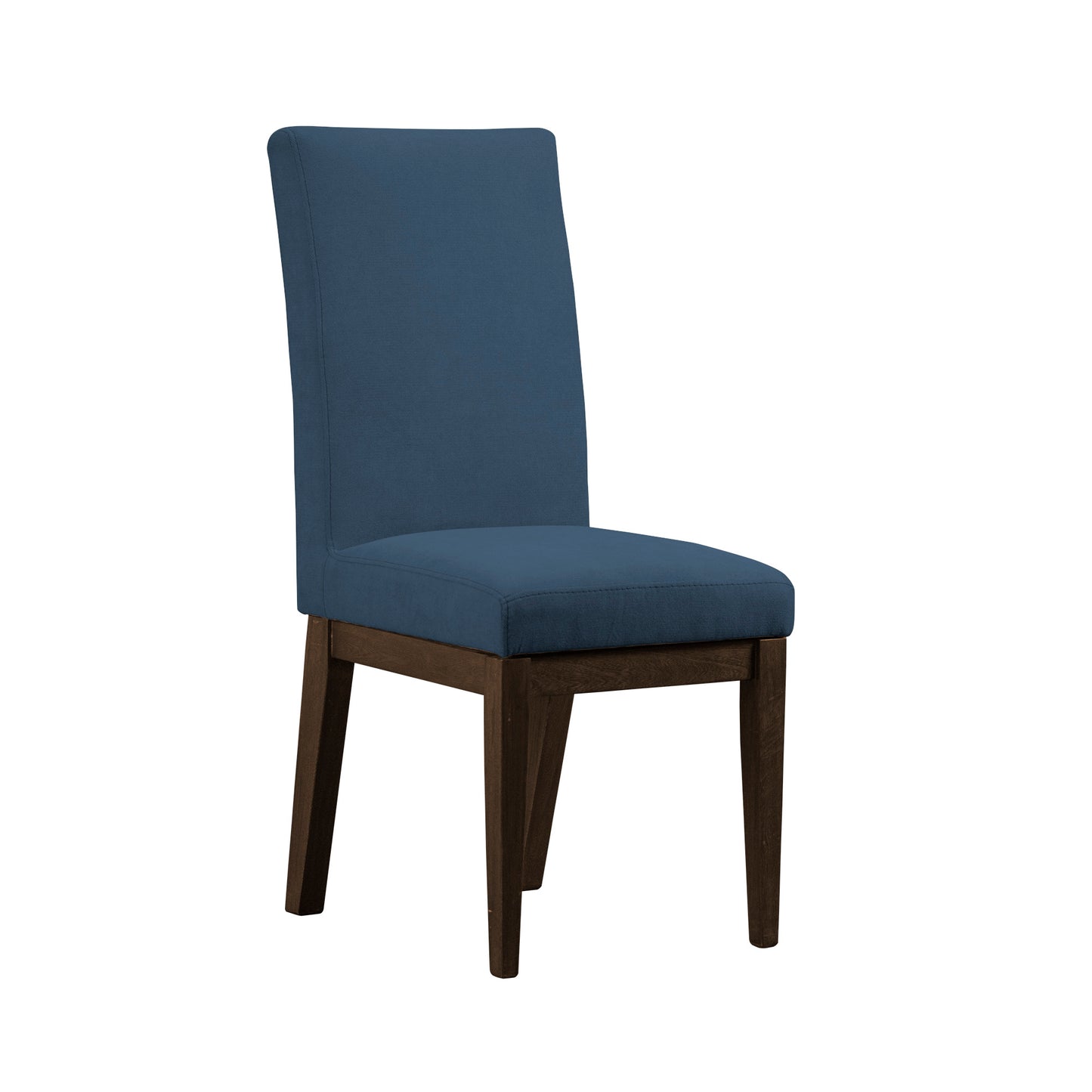 SET X 2 UNIDADES SILLA COMEDOR OXFORD NATURAL OSCURO MICROFIBRA AZUL