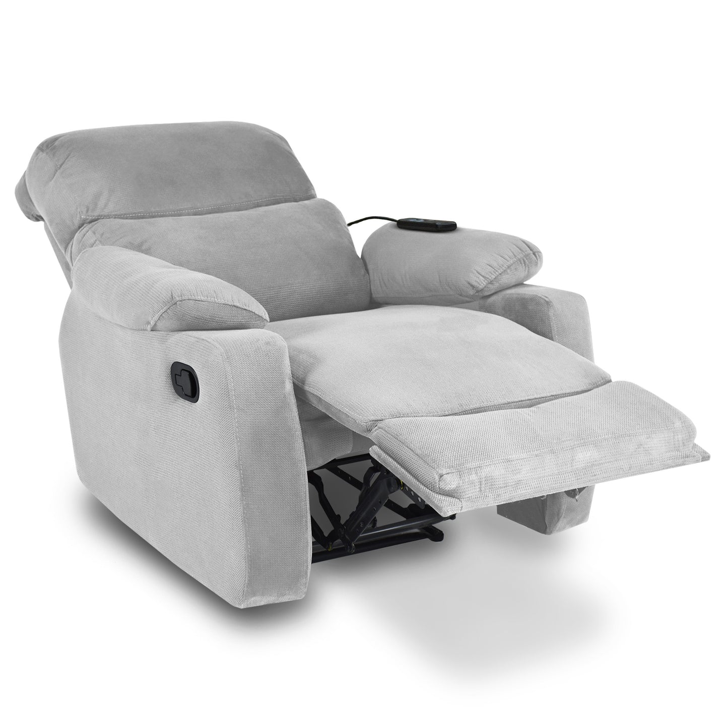 SILLA RECLINABLE VELARA 1 PUESTO ESTATICA MASAJE MICROFIBRA PLATA