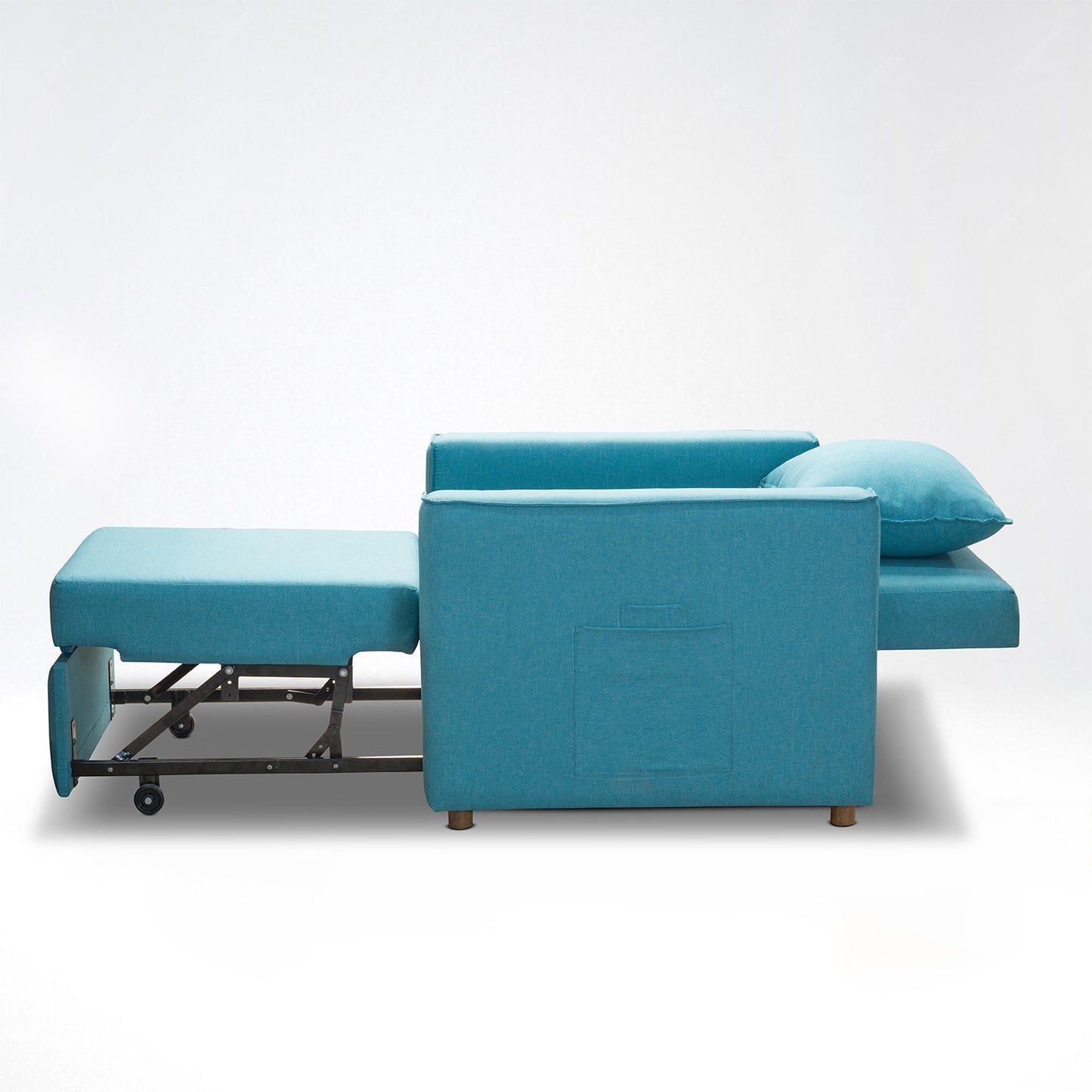 BUTACA CAMA CELTA TELA TURQUESA