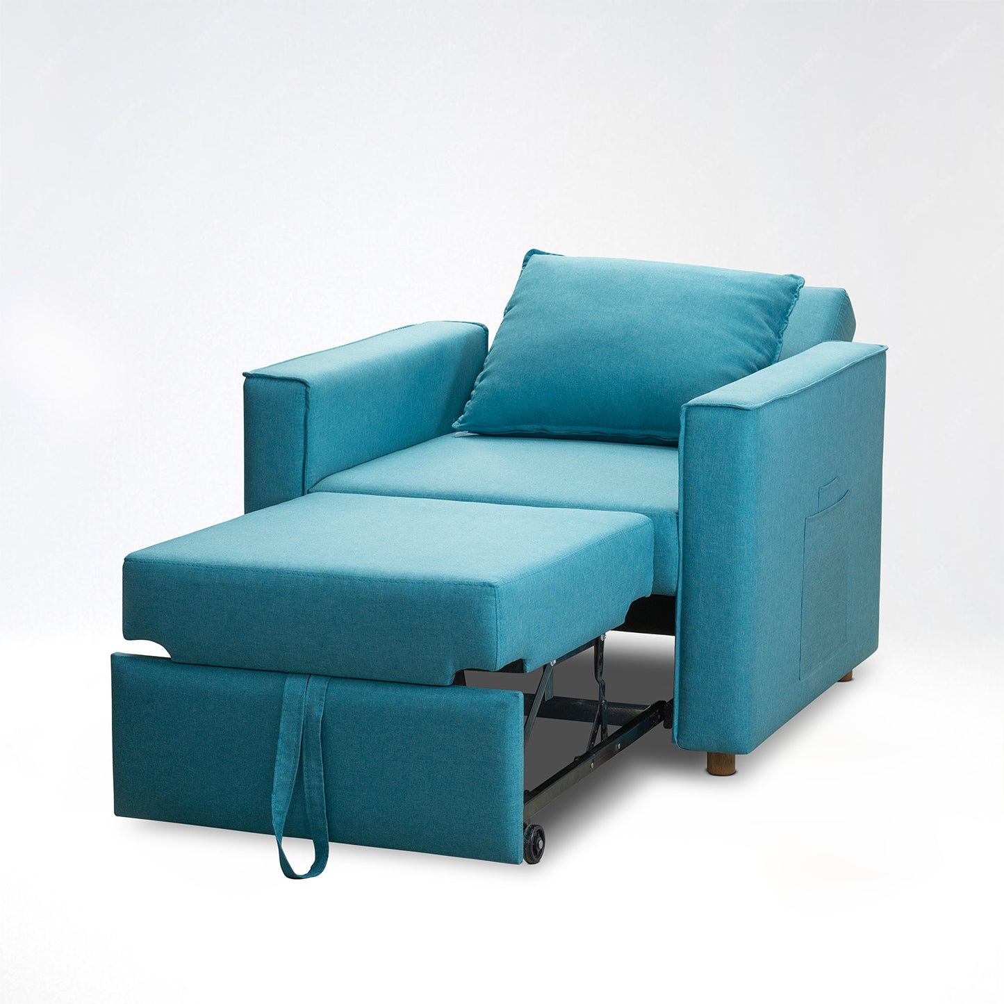 BUTACA CAMA CELTA TELA TURQUESA