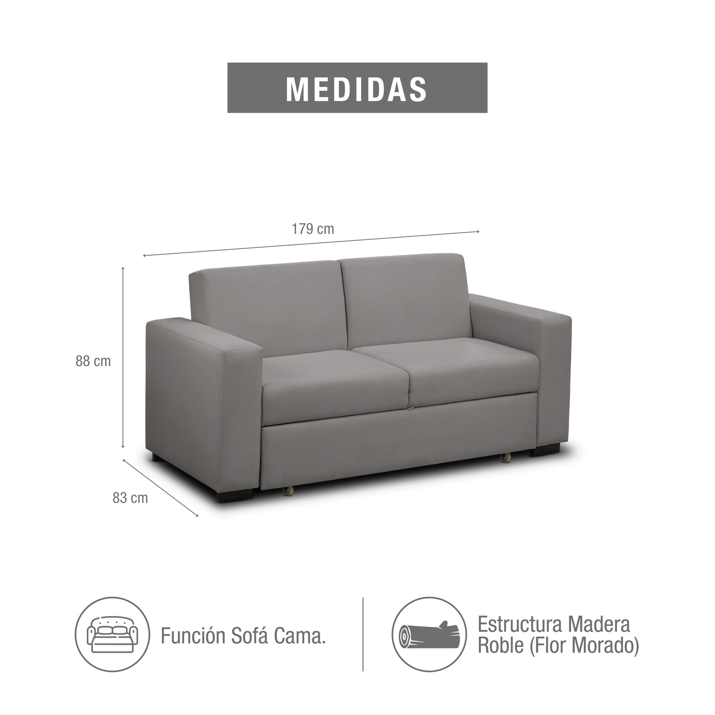 SOFA CAMA OLIVER 140 TAUPE