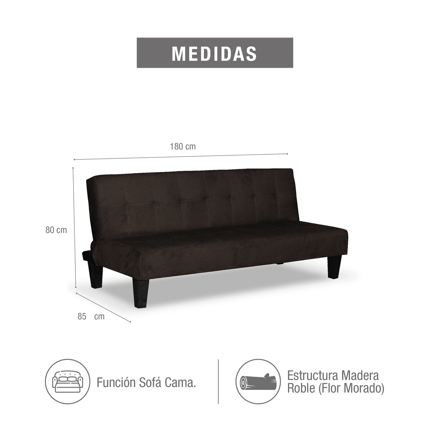 SOFA CAMA ALEK MICROFIBRA CHOCOLATE