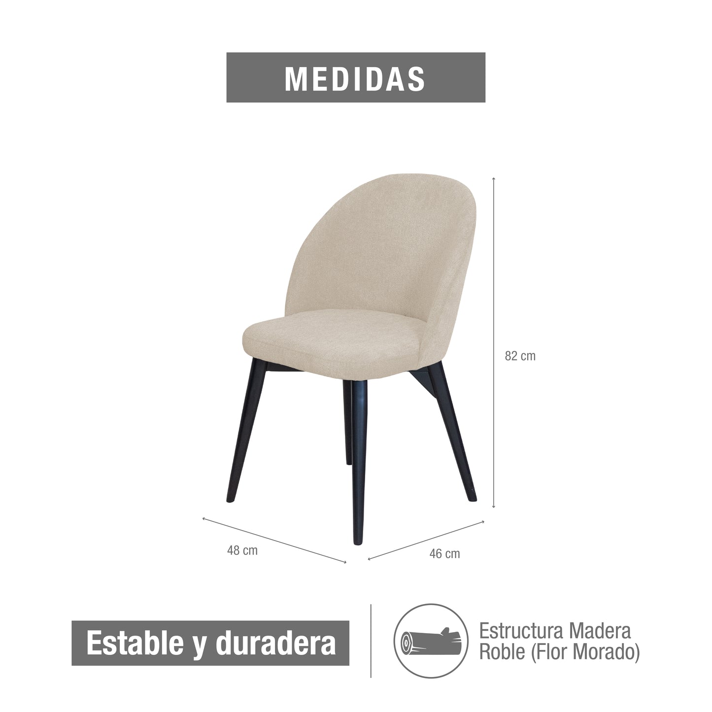SET X2 SILLA COMEDOR NOVA NEGRO MATE CAMEL