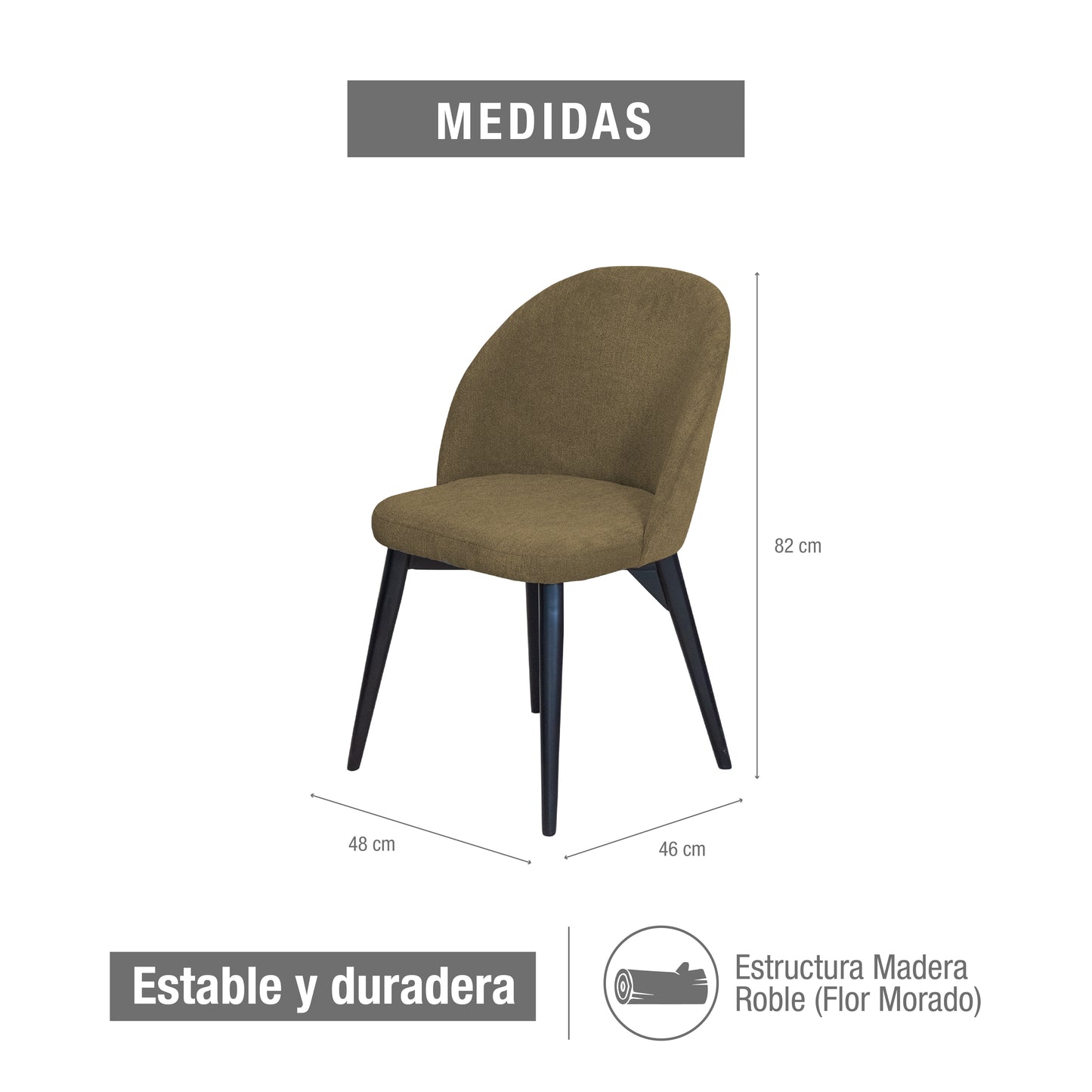 SET X2 SILLA COMEDOR NOVA NEGRO MATE TAUPE