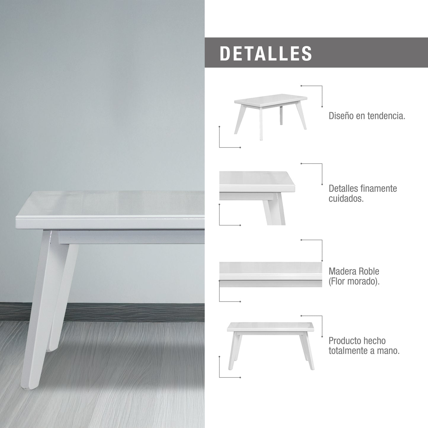 MESA CENTRO SEÚL BLANCO - BLANCO