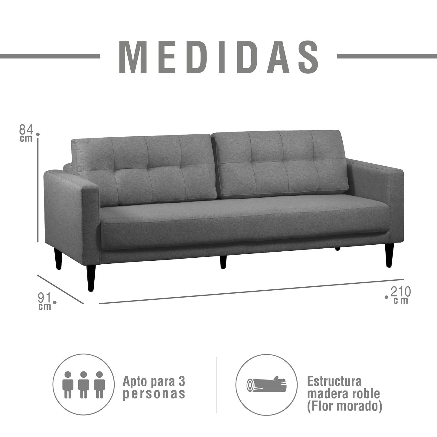 SOFA CAMA SUIZA MICROFIBRA PLATA