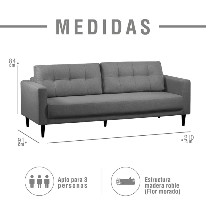 Sofa cama suiza microfibra plata