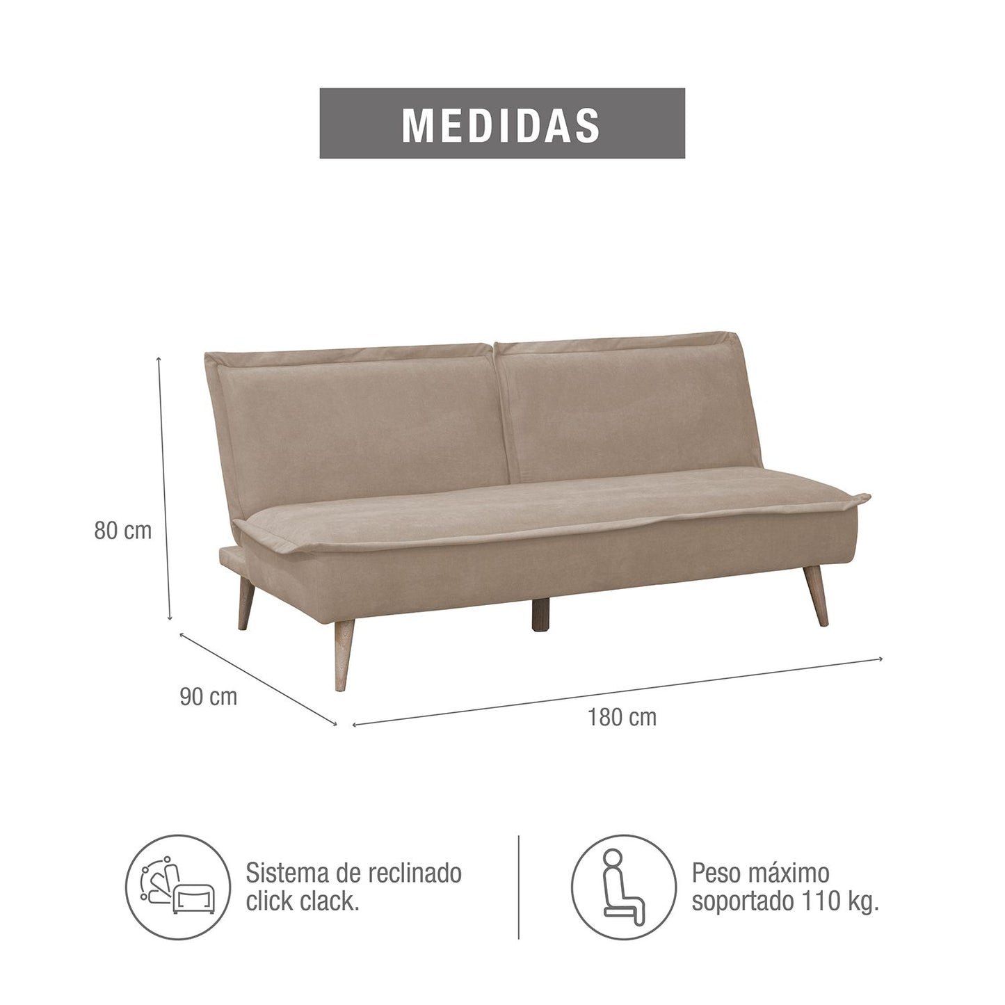 SOFA CAMA TOVIC MICROFIBRA CAMEL