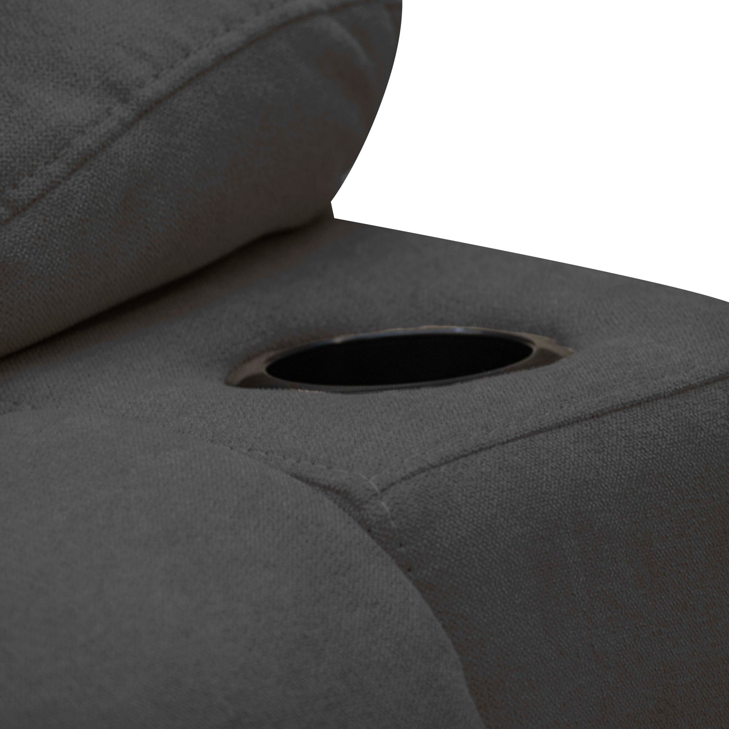 SILLA RECLINABLE ESTATICA HOUSTON CON MASAJE MICROFIBRA GRIS PLOMO