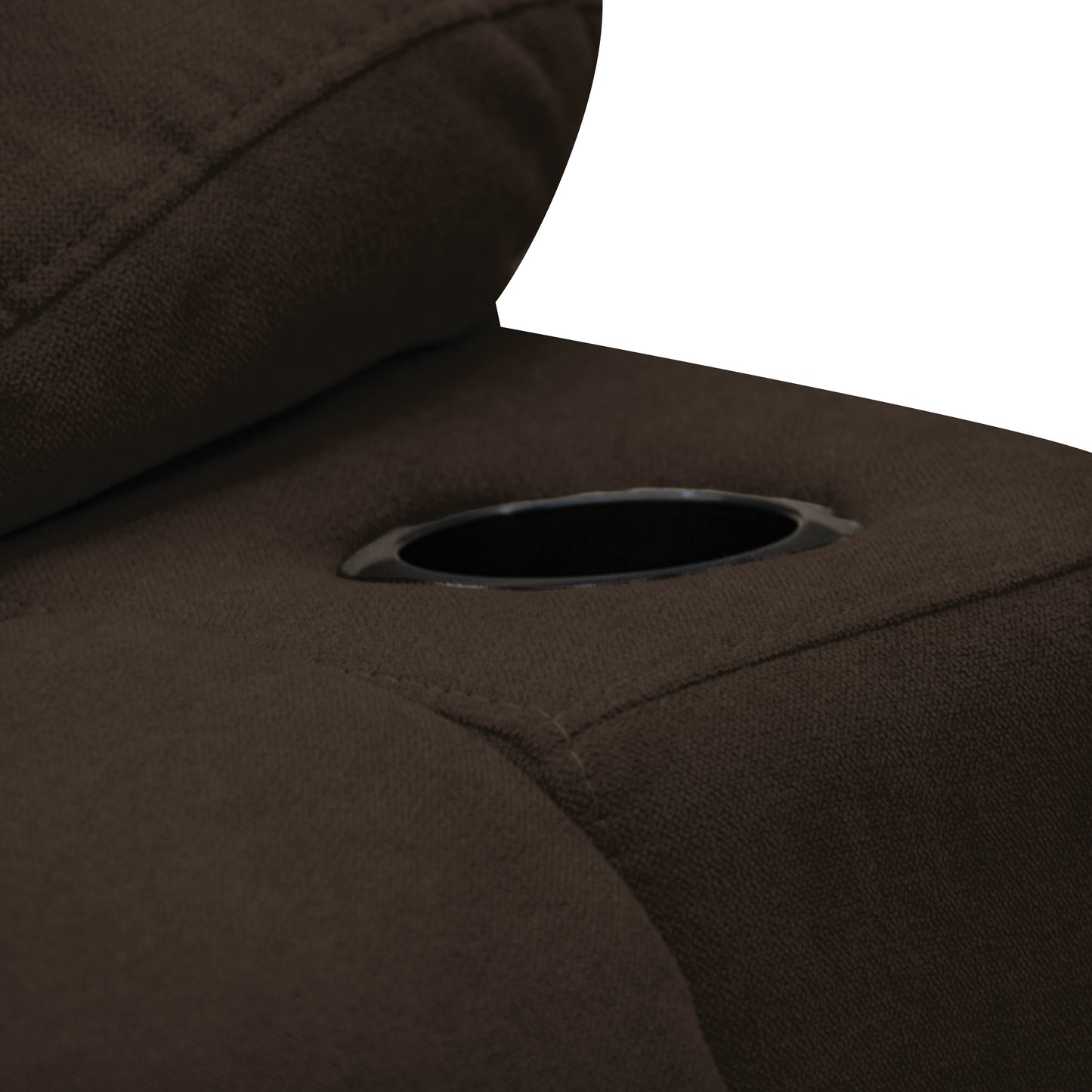 SILLA RECLINABLE ESTATICA HOUSTON CON MASAJE MICROFIBRA CHOCOLATE
