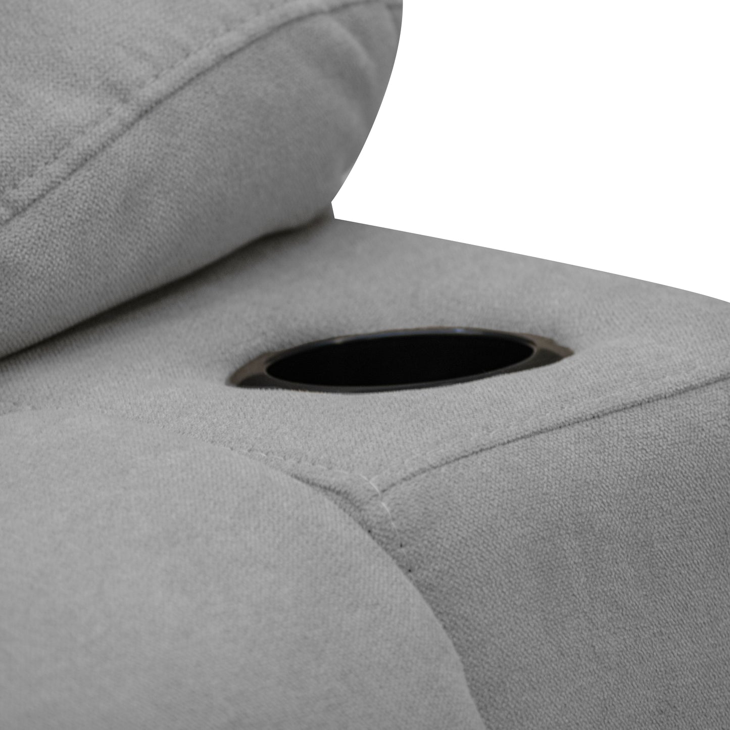 SILLA RECLINABLE ESTATICA HOUSTON CON MASAJE MICROFIBRA PLATA