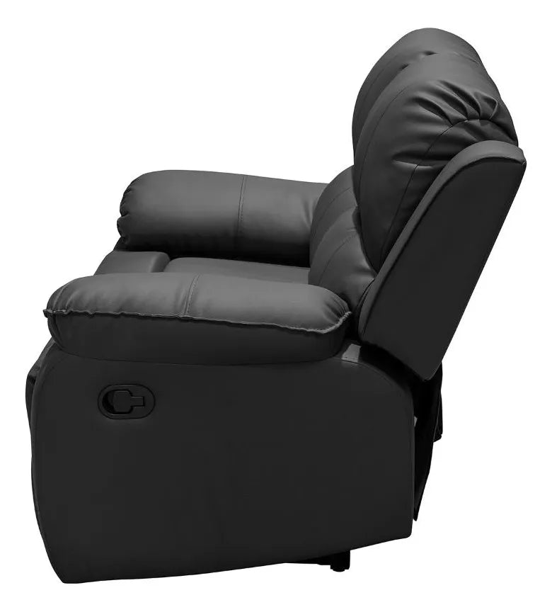 Sofá reclinable Ginebra 2 puestos Sintético negro