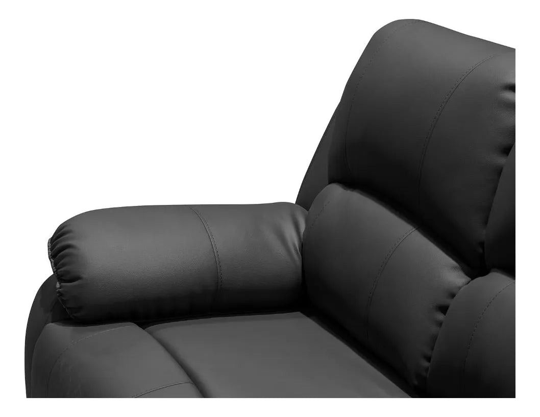 Sofá reclinable Ginebra 2 puestos Sintético negro