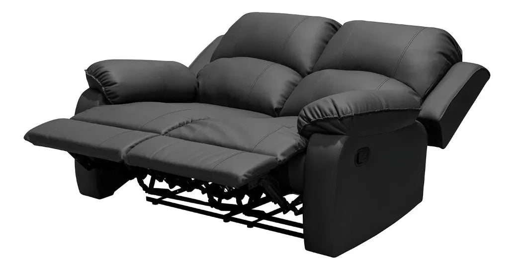 Sofá reclinable Ginebra 2 puestos Sintético negro