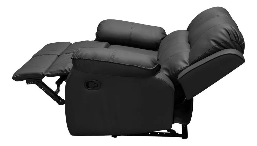 Sofá reclinable Ginebra 2 puestos Sintético negro
