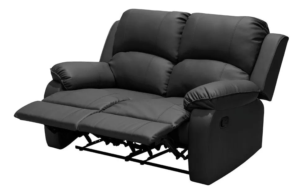 Sofá reclinable Ginebra 2 puestos Sintético negro