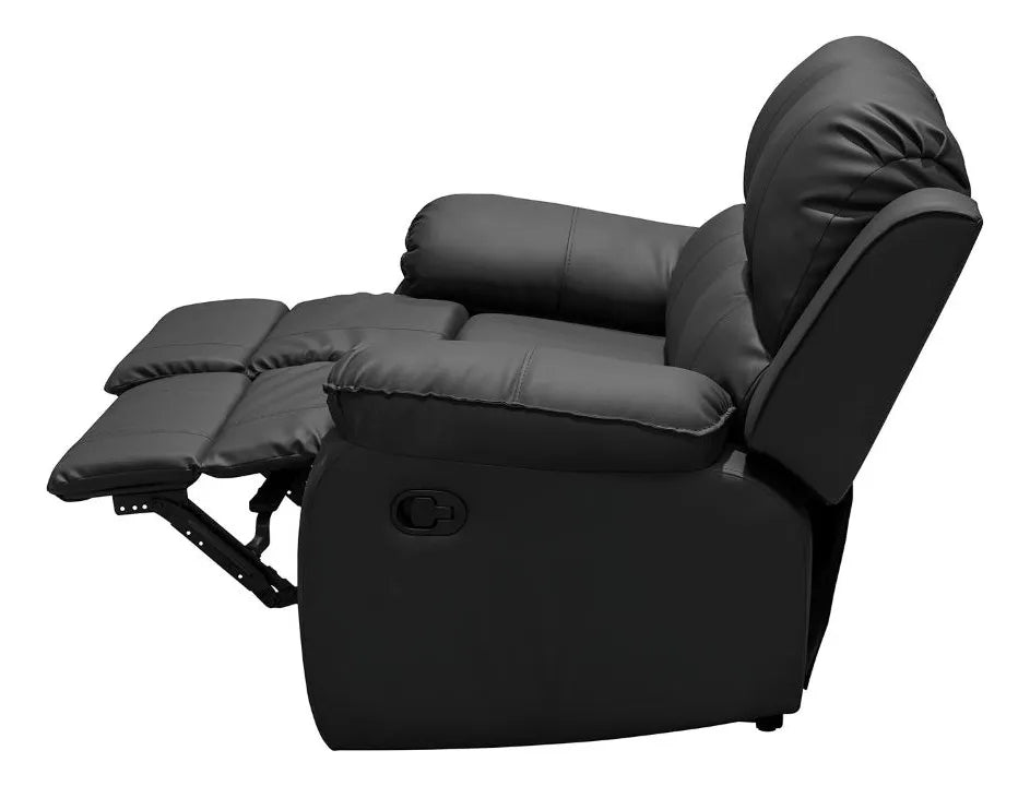 Sofá reclinable Ginebra 2 puestos Sintético negro