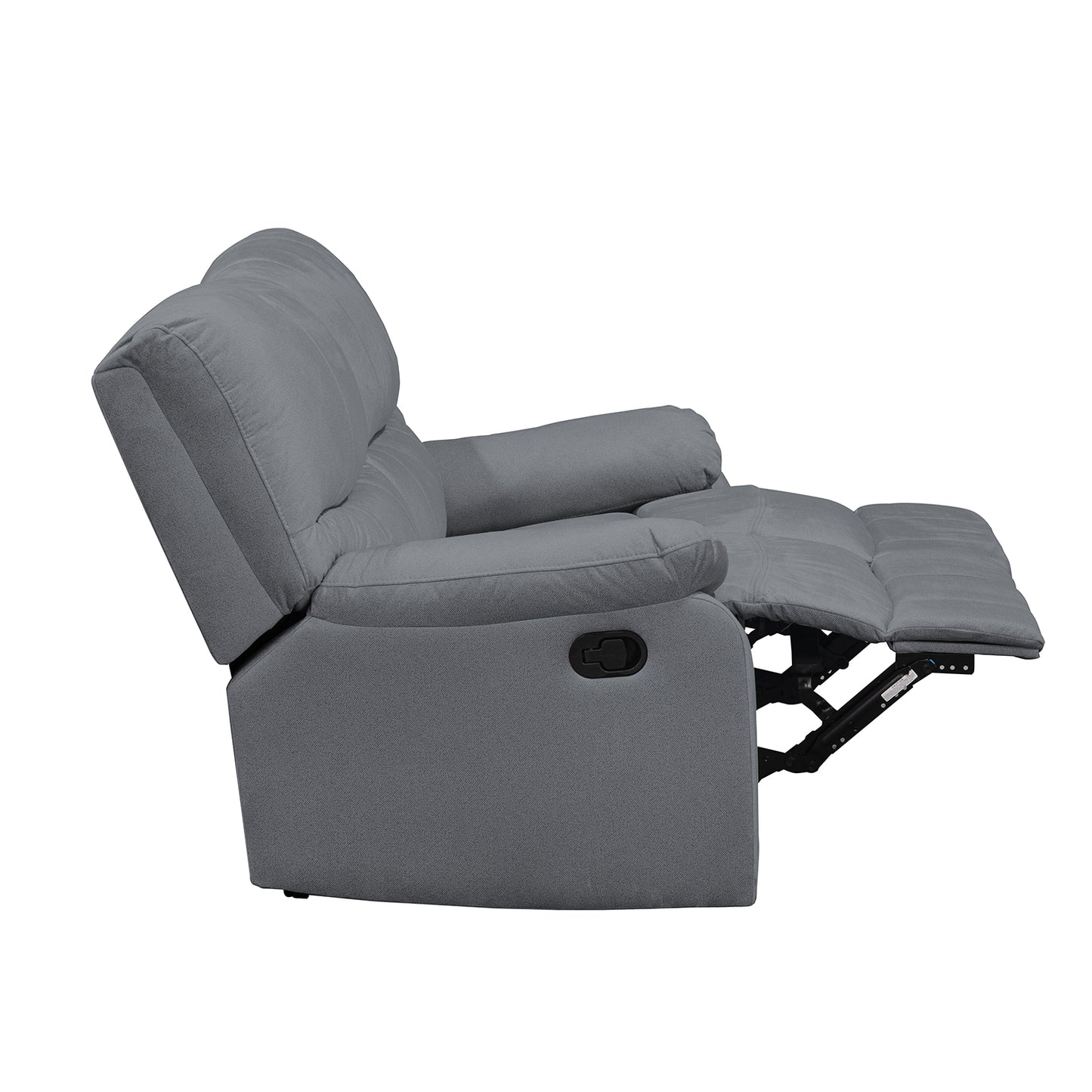 SOFA RECLINABLE GALL 2 PUESTOS ESTATICO MICROFIBRA GRIS PLOMO