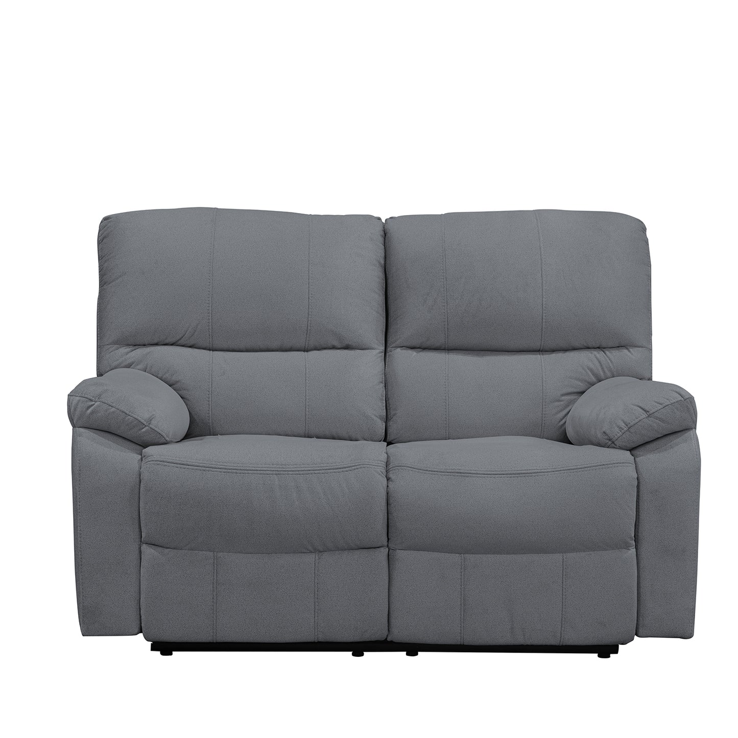 SOFA RECLINABLE GALL 2 PUESTOS ESTATICO MICROFIBRA GRIS PLOMO