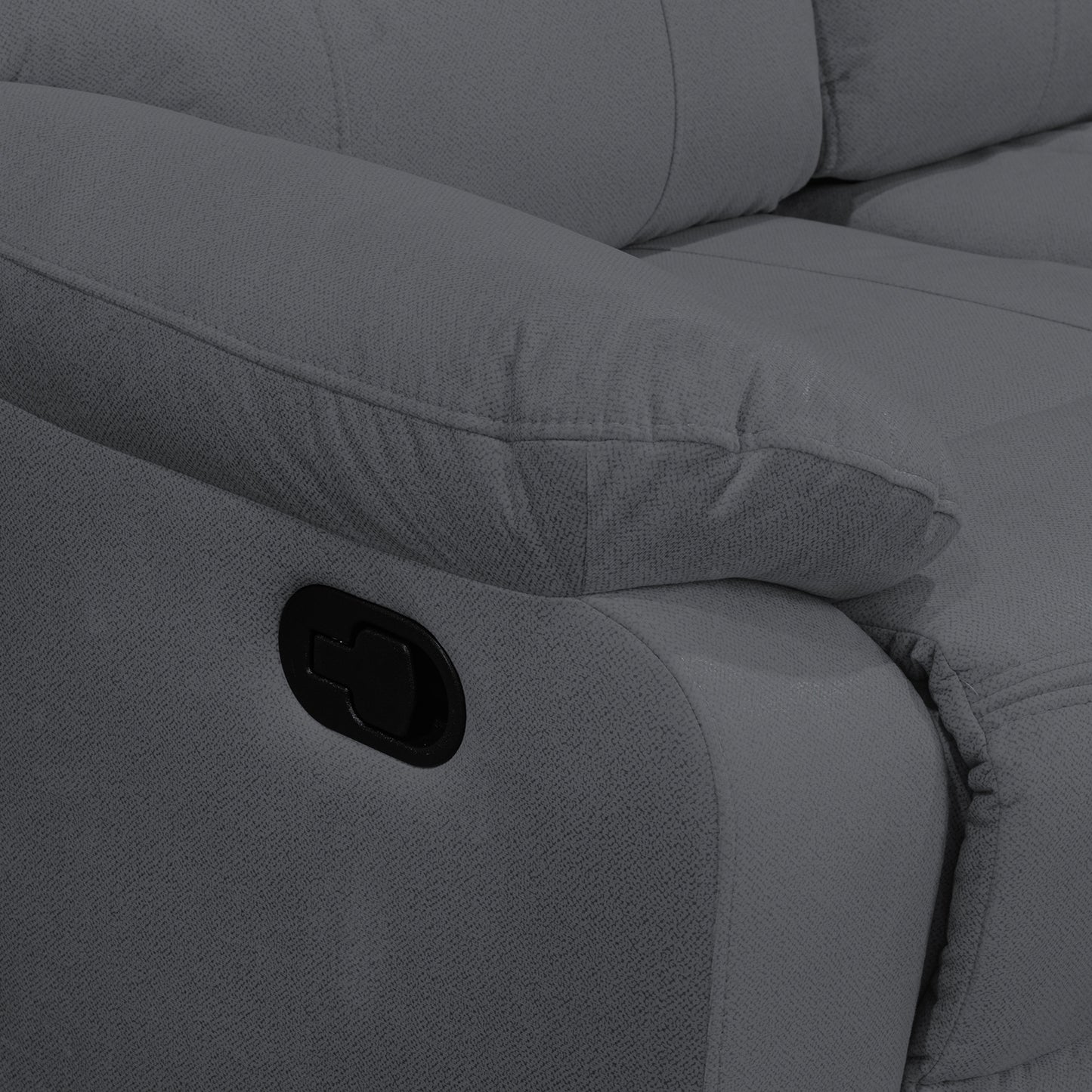 SOFA RECLINABLE GALL 2 PUESTOS ESTATICO MICROFIBRA GRIS PLOMO