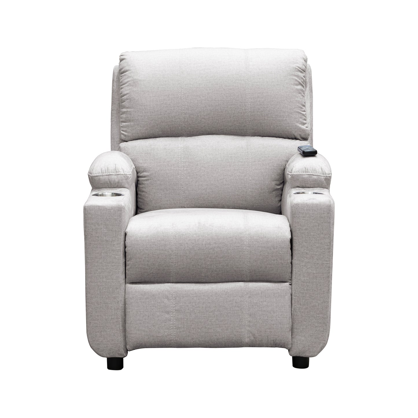 SILLA RECLINABLE ESTATICA ALAN ATLAS SILVER CON MASAJE MICROFIBRA PLATA