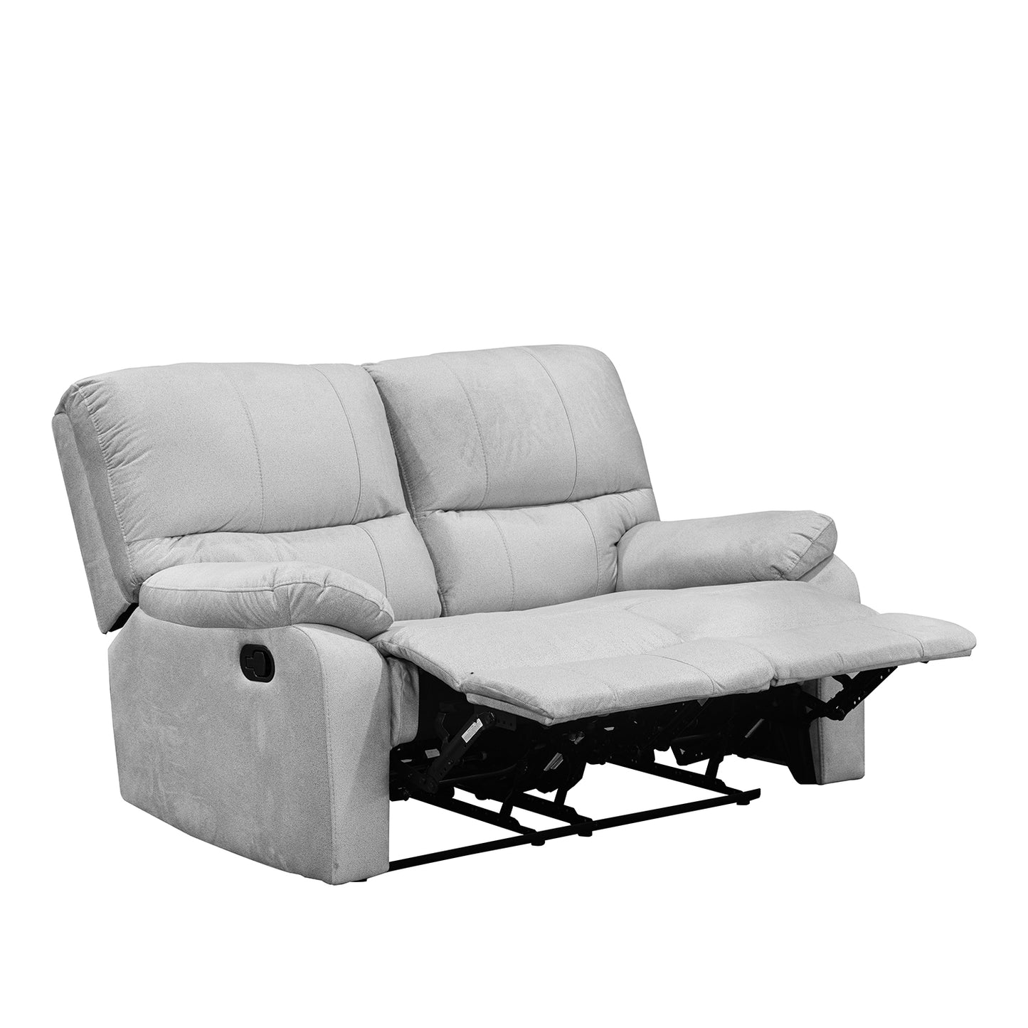 SOFA RECLINABLE GALL 2 PUESTOS ESTATICO MICROFIBRA PLATA