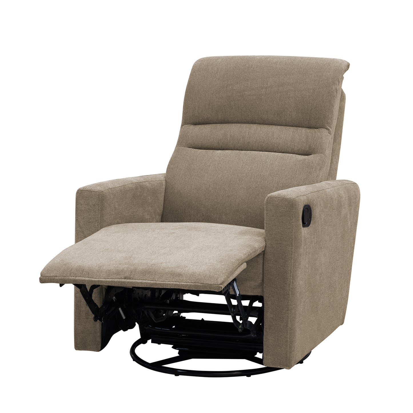 SILLA RECLINABLE MECEDORA GIRATORIA ARTHUR 1 PUESTO MICROFIBRA TAUPE