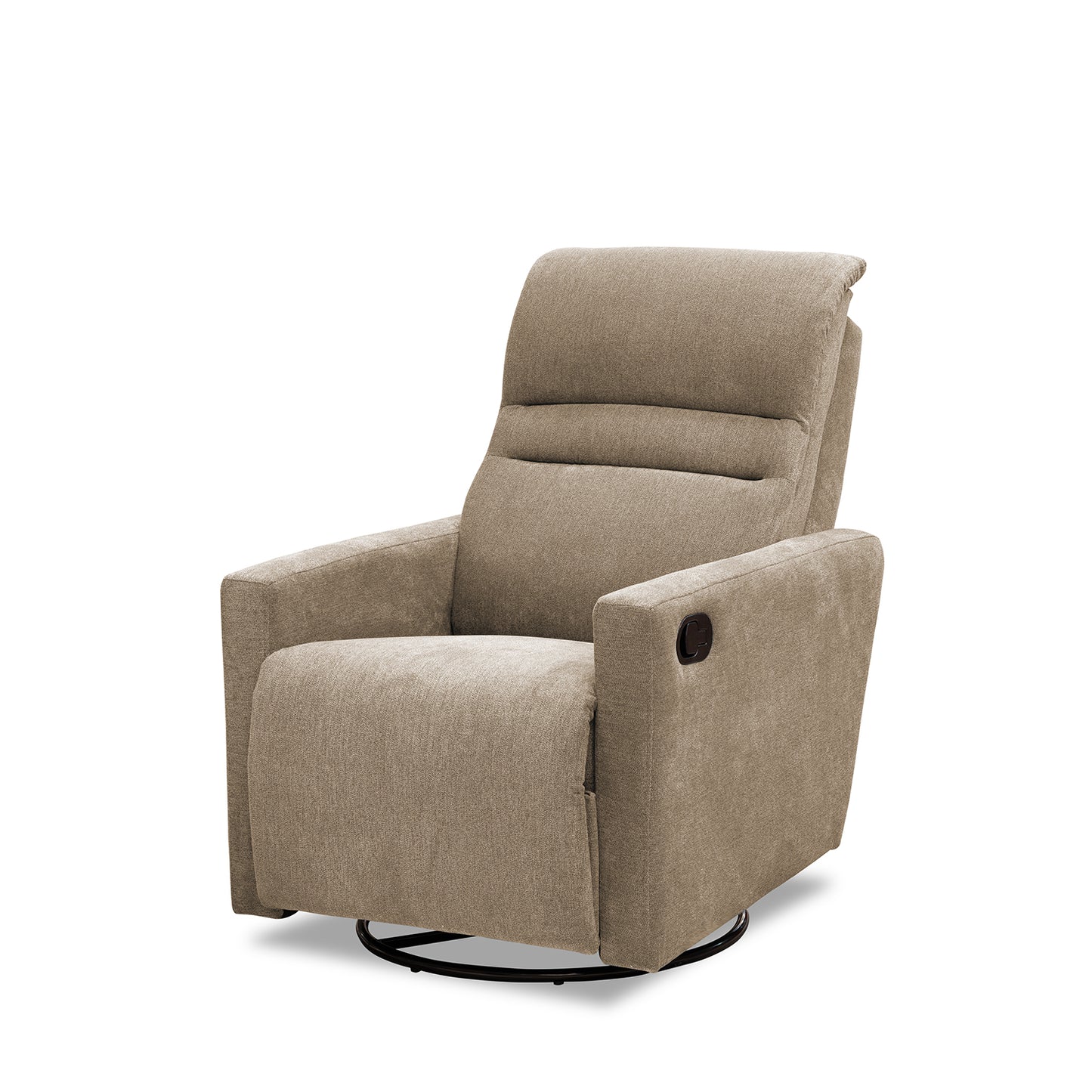 SILLA RECLINABLE MECEDORA GIRATORIA ARTHUR 1 PUESTO MICROFIBRA TAUPE