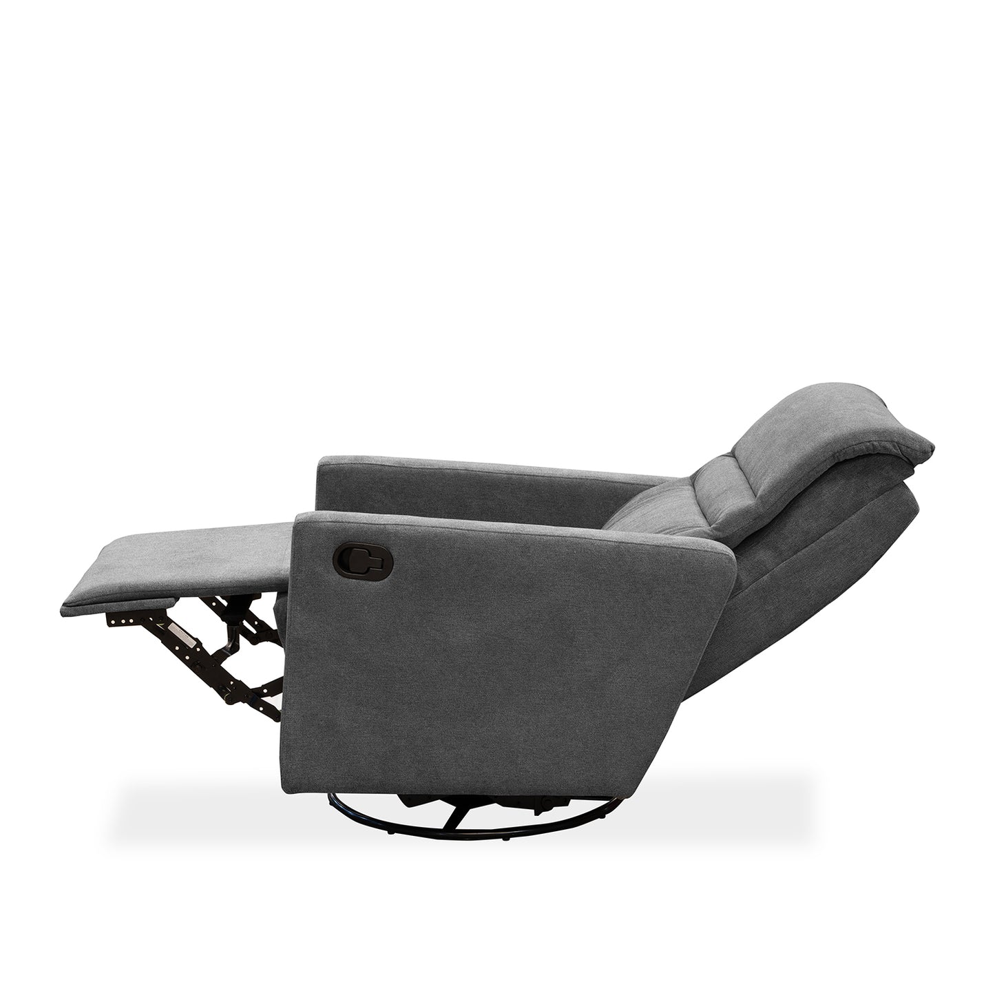 SILLA RECLINABLE MECEDORA GIRATORIA ARTHUR 1 PUESTO MICROFIBRA HUMO