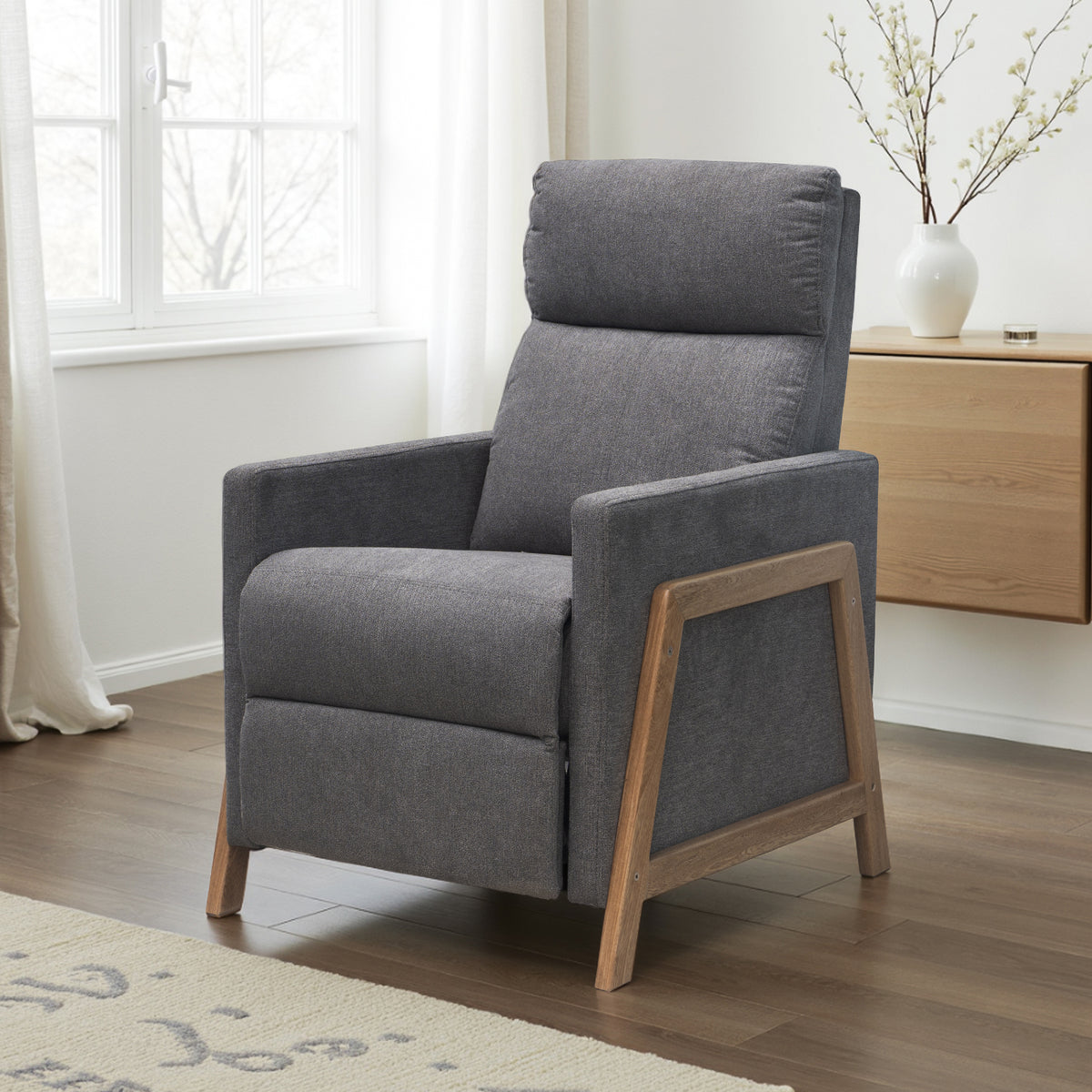 Reclinable Metz microfibra gris humo