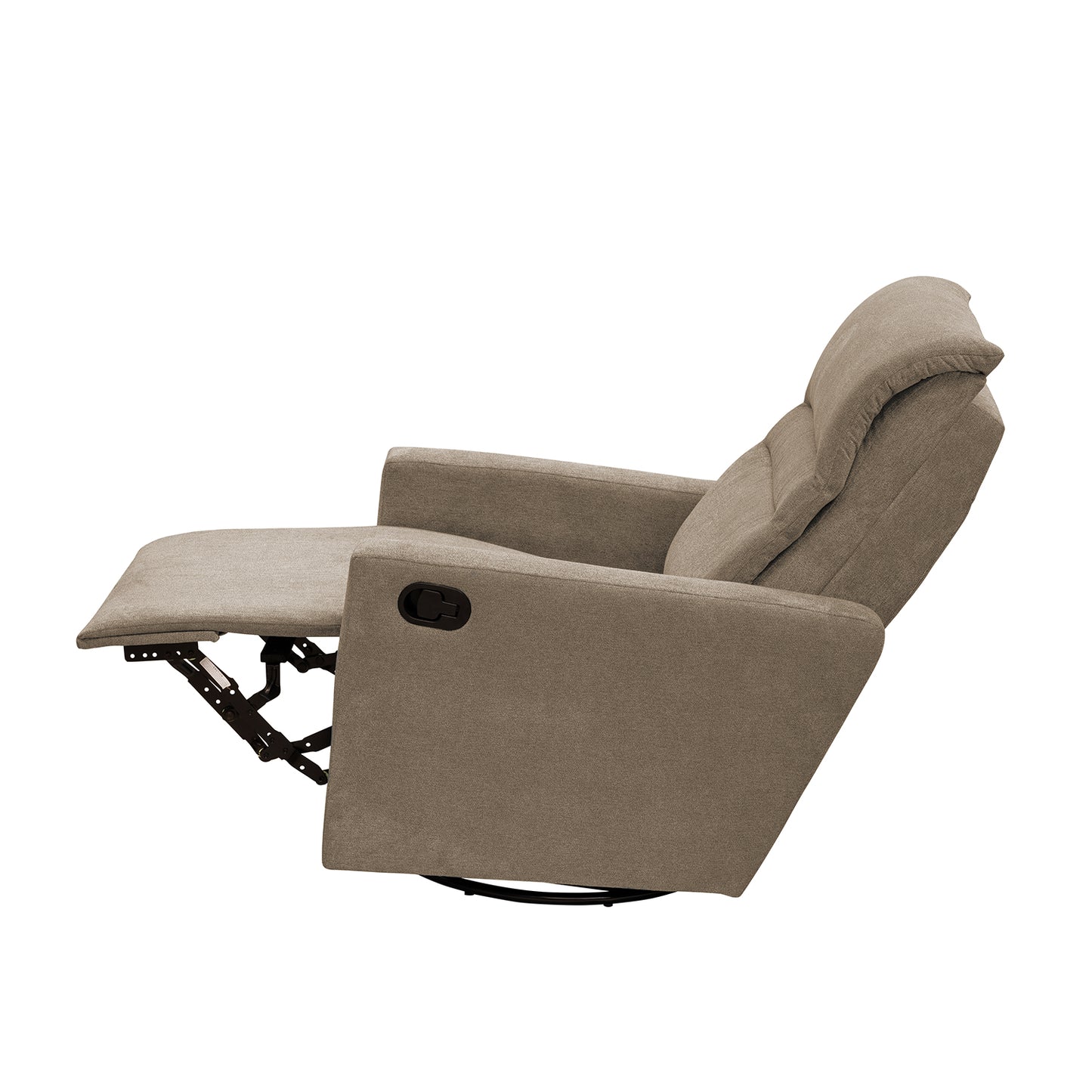 SILLA RECLINABLE MECEDORA GIRATORIA ARTHUR 1 PUESTO MICROFIBRA TAUPE