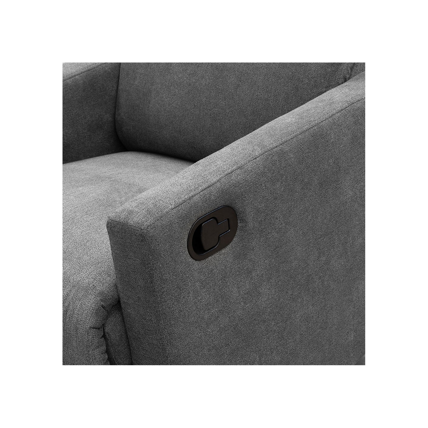 SILLA RECLINABLE MECEDORA GIRATORIA ARTHUR 1 PUESTO MICROFIBRA HUMO