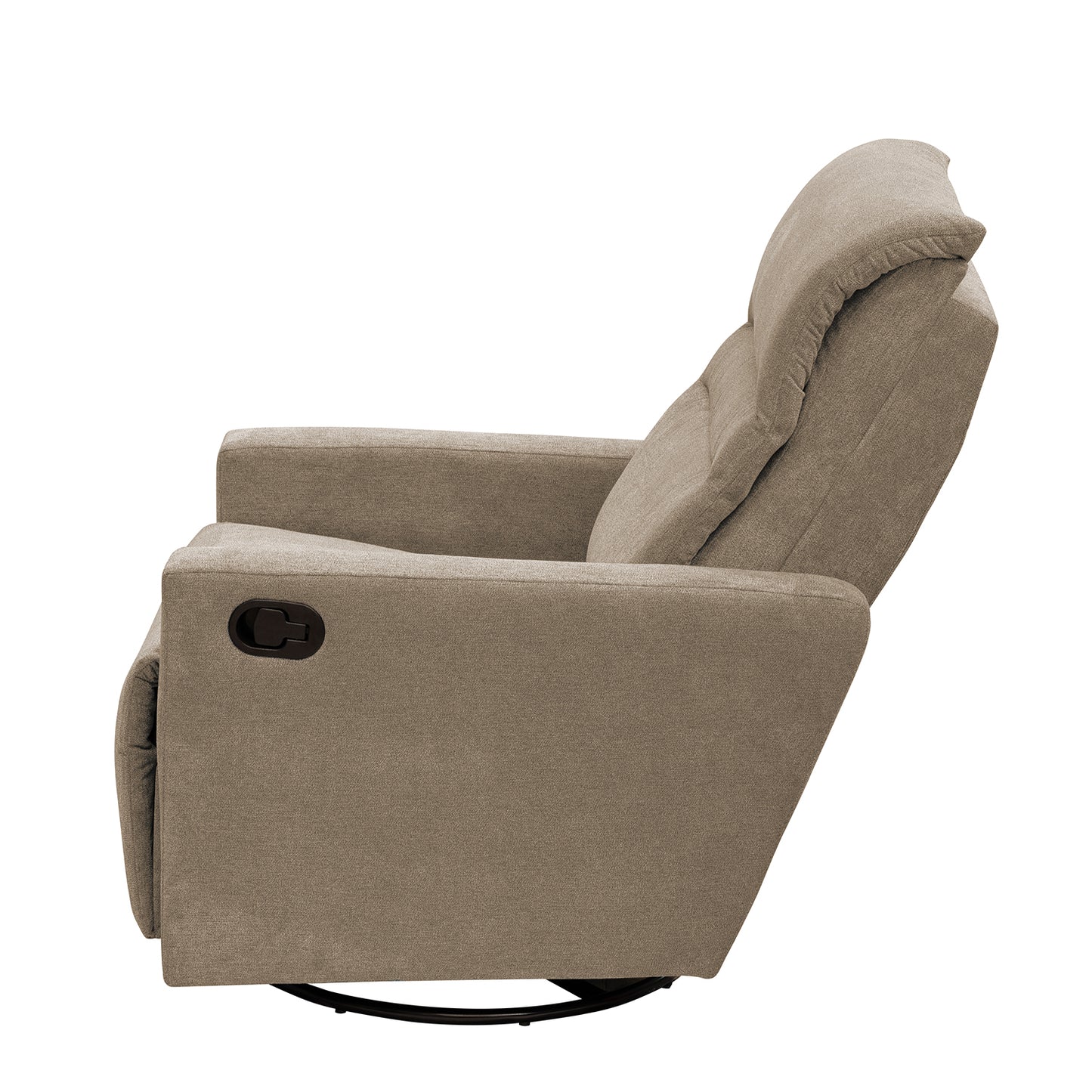 SILLA RECLINABLE MECEDORA GIRATORIA ARTHUR 1 PUESTO MICROFIBRA TAUPE