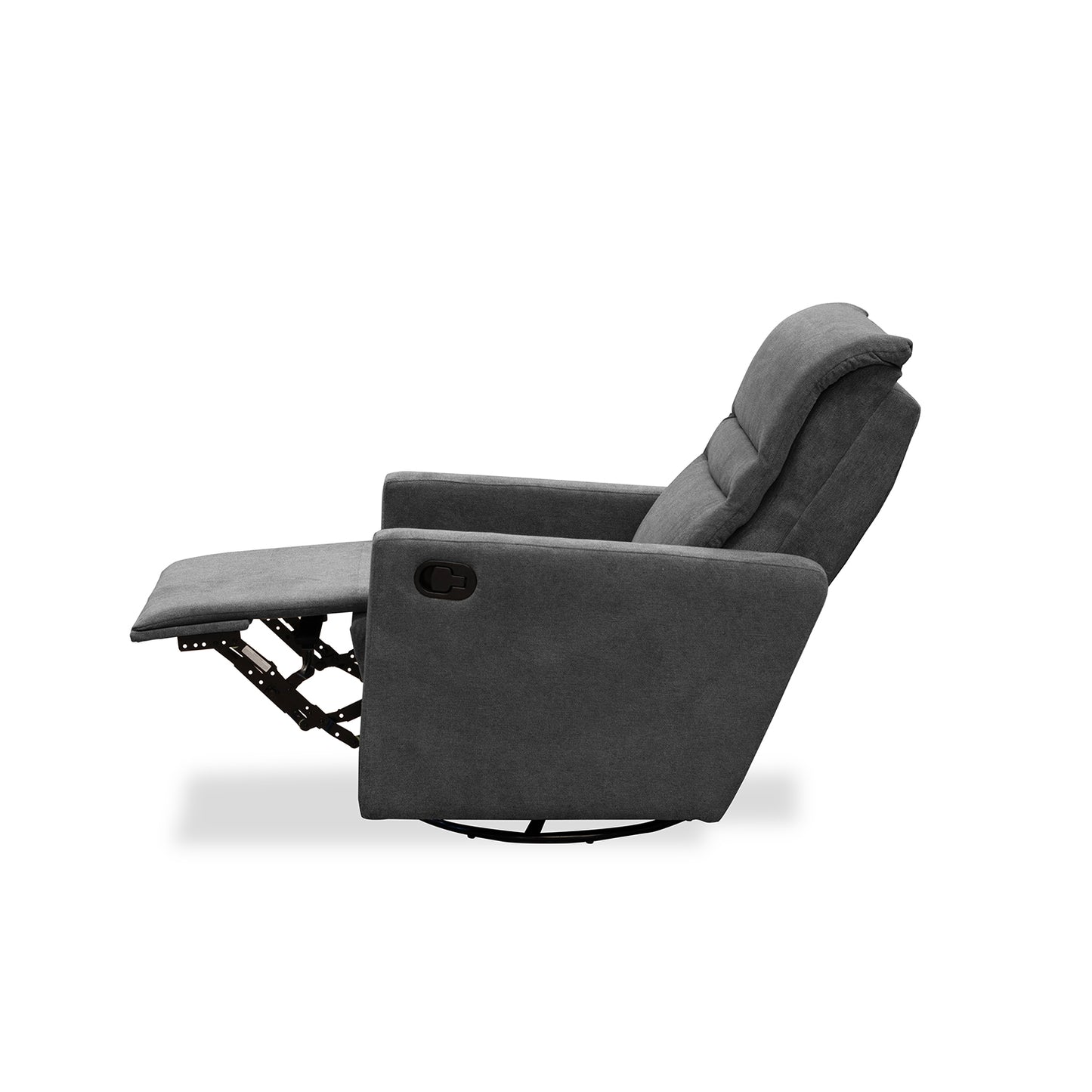 SILLA RECLINABLE MECEDORA GIRATORIA ARTHUR 1 PUESTO MICROFIBRA HUMO