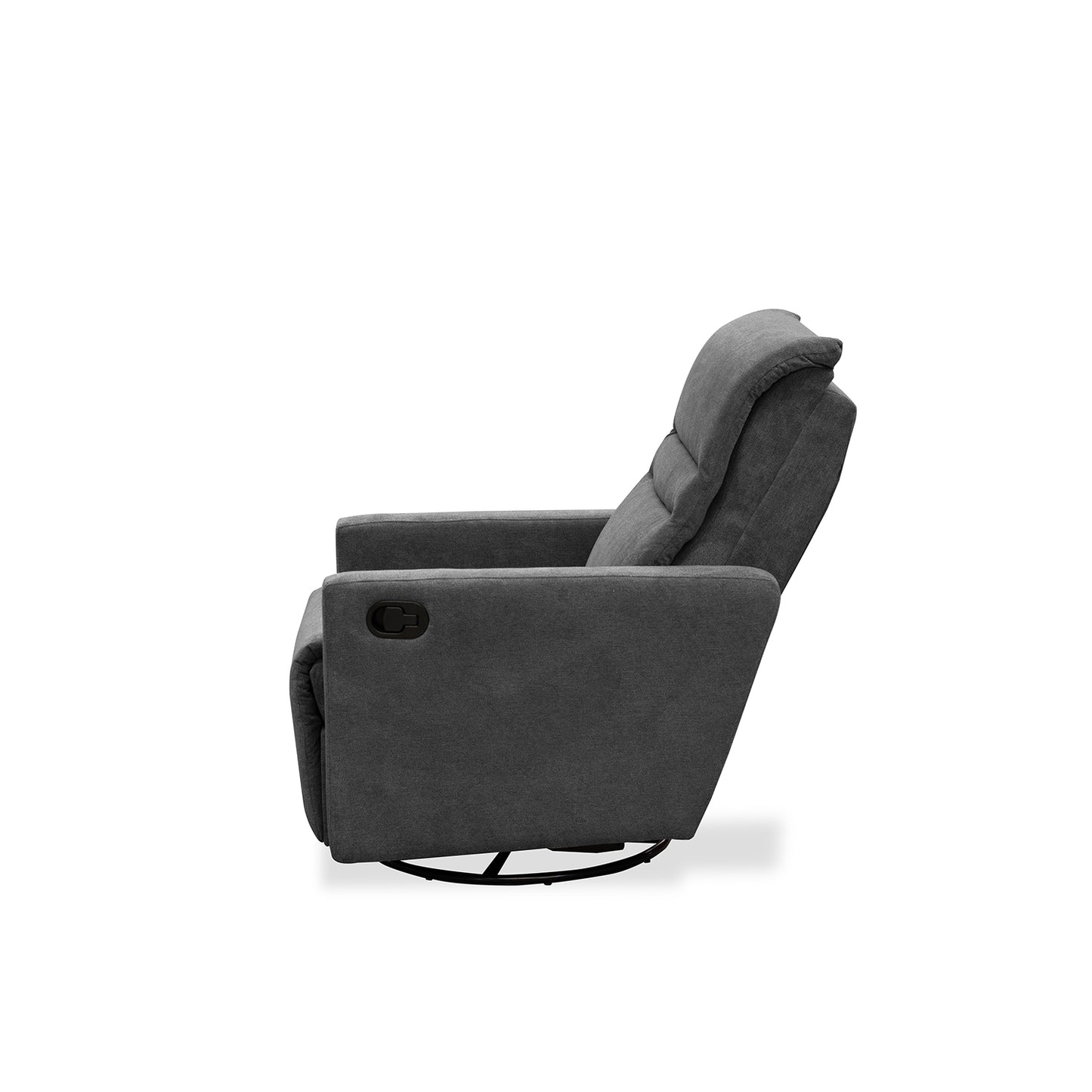 SILLA RECLINABLE MECEDORA GIRATORIA ARTHUR 1 PUESTO MICROFIBRA HUMO