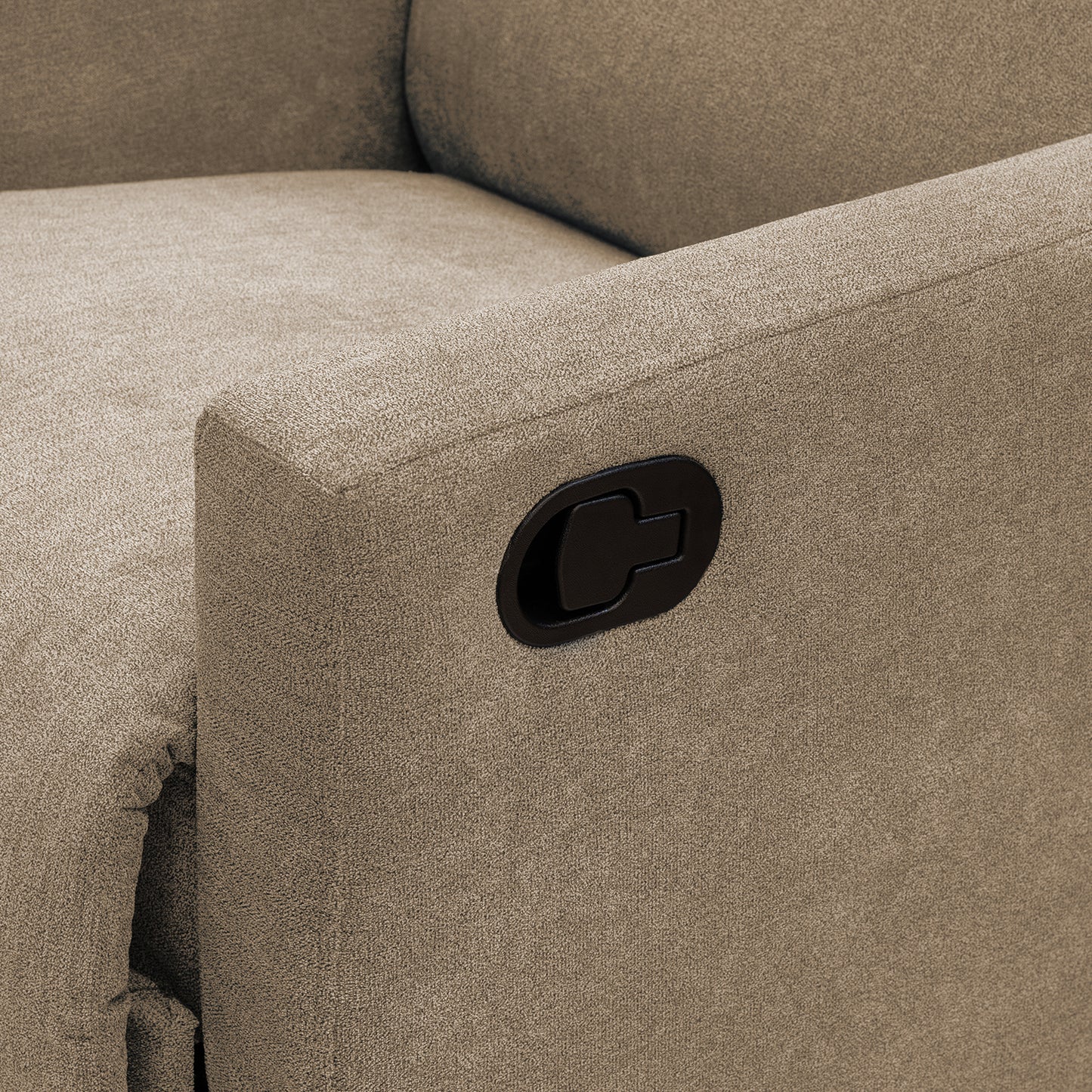 SILLA RECLINABLE MECEDORA GIRATORIA ARTHUR 1 PUESTO MICROFIBRA TAUPE