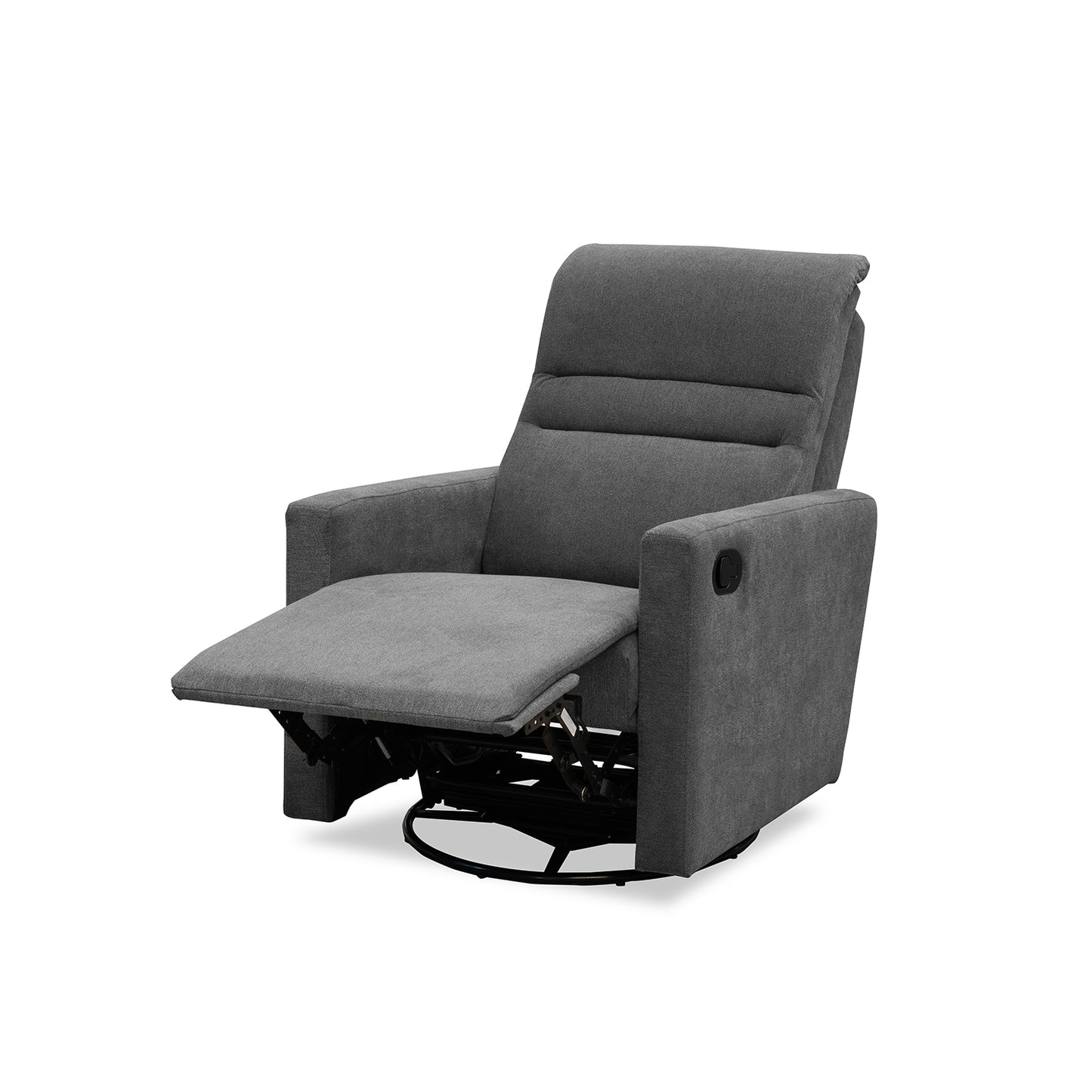 SILLA RECLINABLE MECEDORA GIRATORIA ARTHUR 1 PUESTO MICROFIBRA HUMO