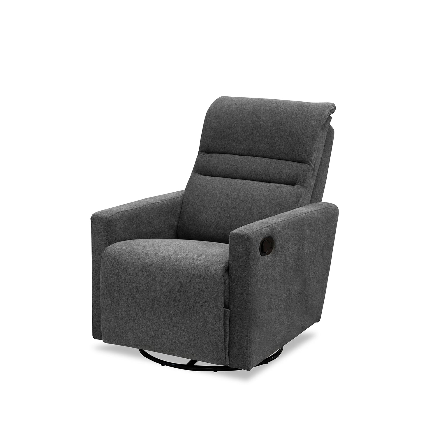 SILLA RECLINABLE MECEDORA GIRATORIA ARTHUR 1 PUESTO MICROFIBRA HUMO