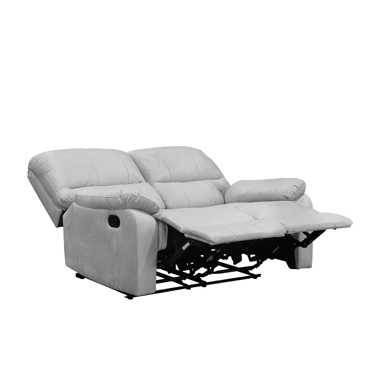 SOFA RECLINABLE GALL 2 PUESTOS ESTATICO MICROFIBRA PLATA