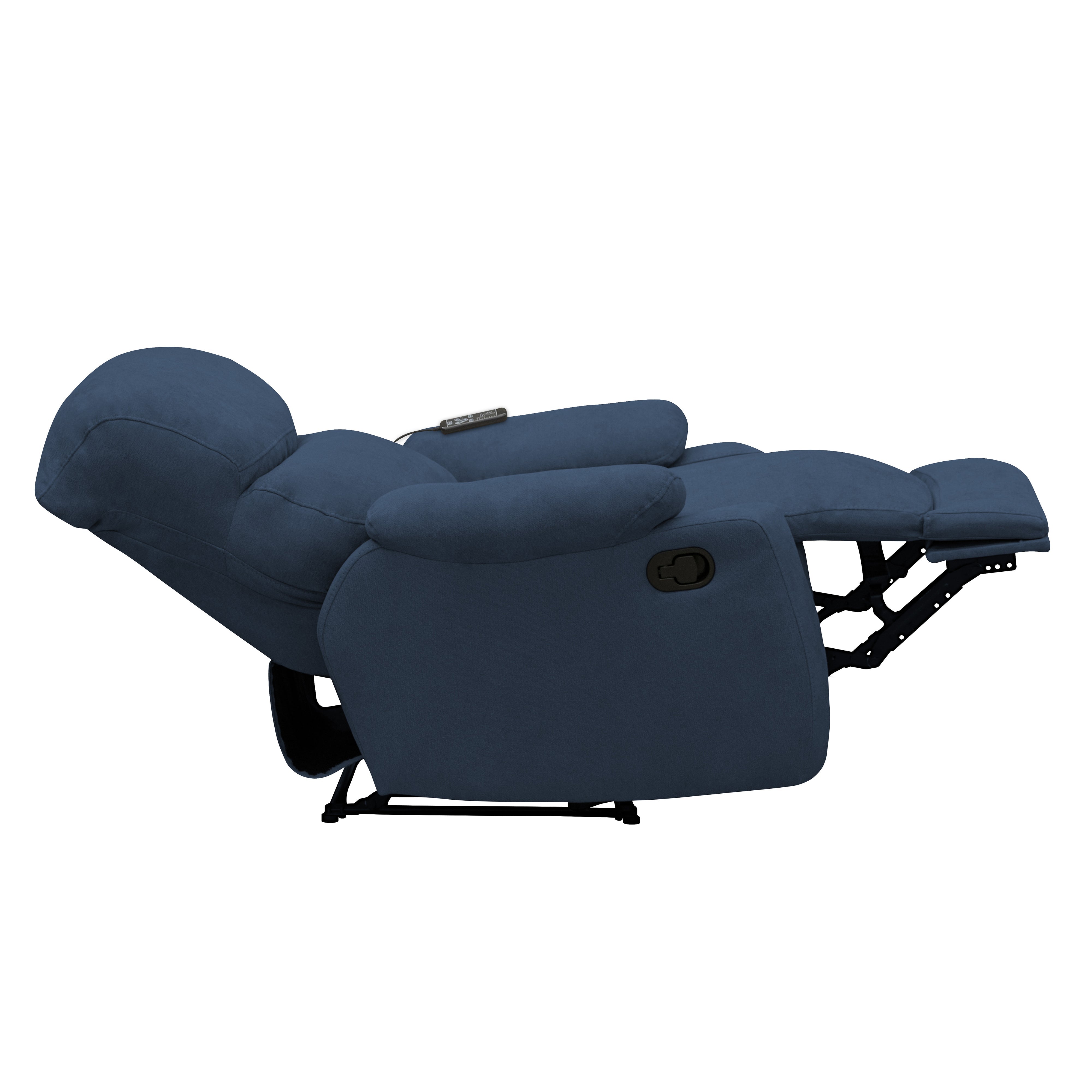 Silla reclinable velara 1 puesto estatica masaje microfibra azul