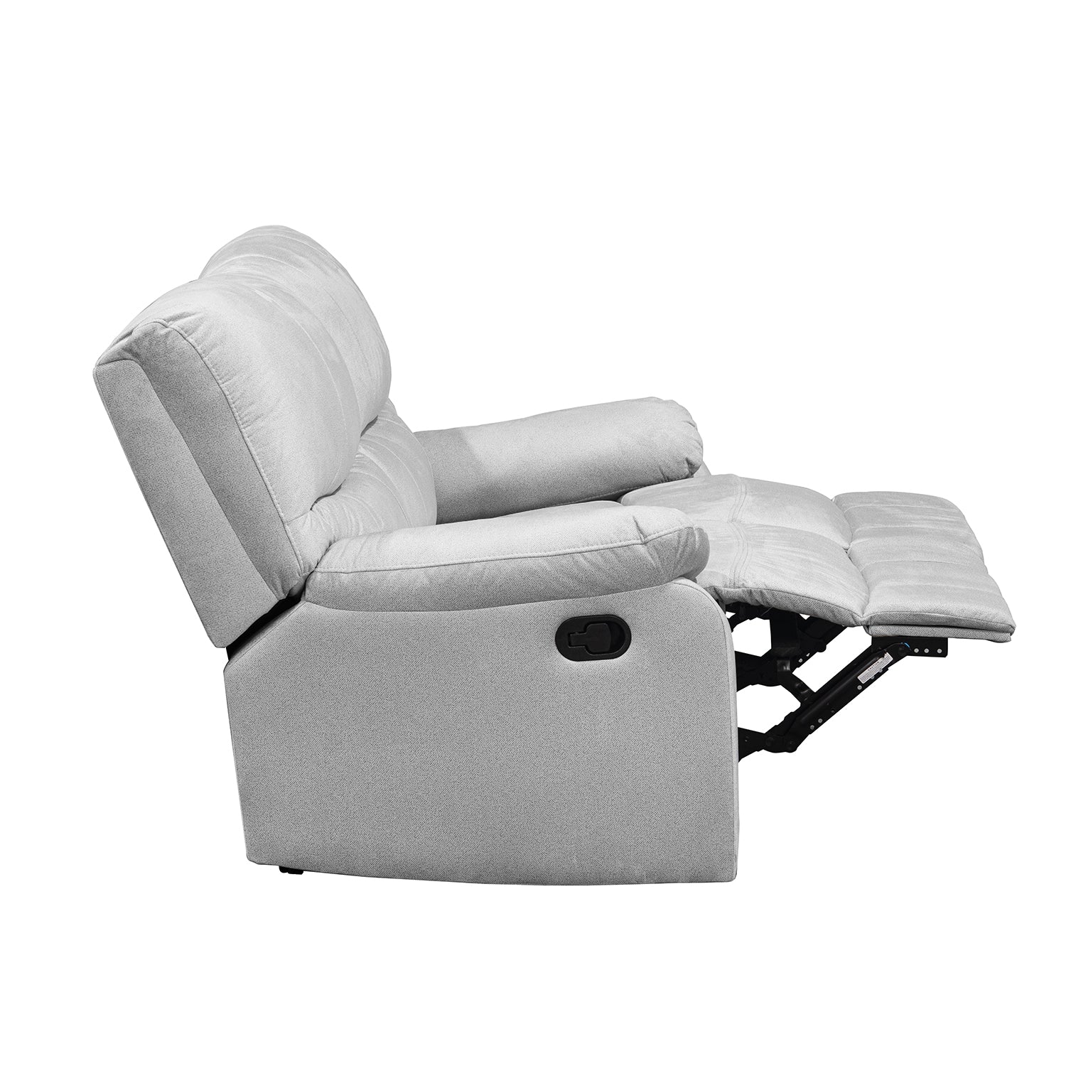 Sofa reclinable gales 2 puestos estatico microfibra gris claro