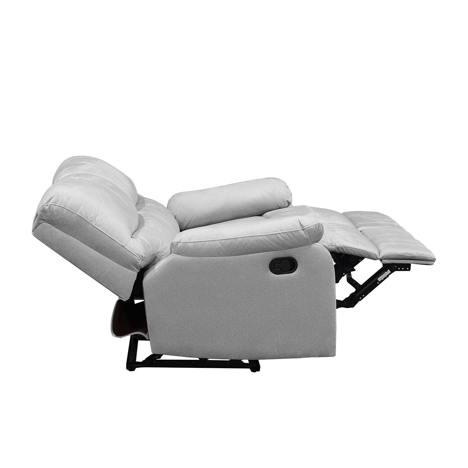 Sofa reclinable gales 2 puestos estatico microfibra gris claro