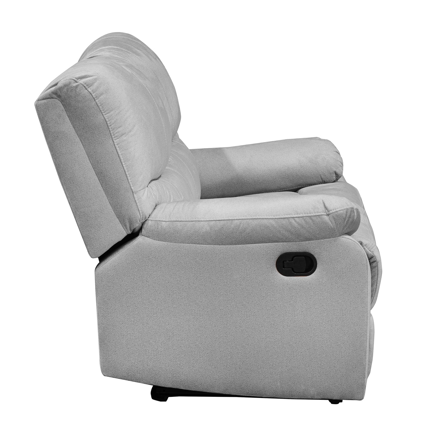 SOFA RECLINABLE GALL 2 PUESTOS ESTATICO MICROFIBRA PLATA