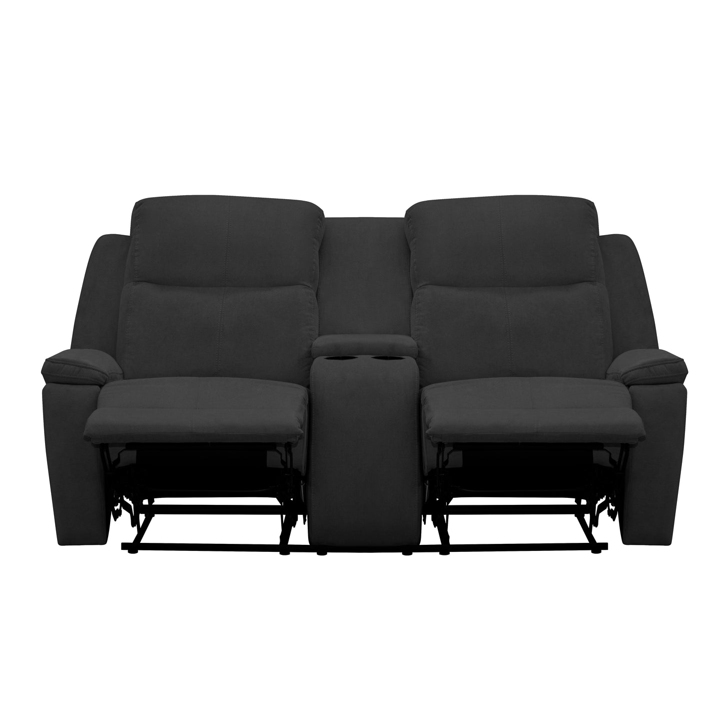 SOFA RECLINABLE CON CONSOLA MARSELLA MICROFIBRA GRIS