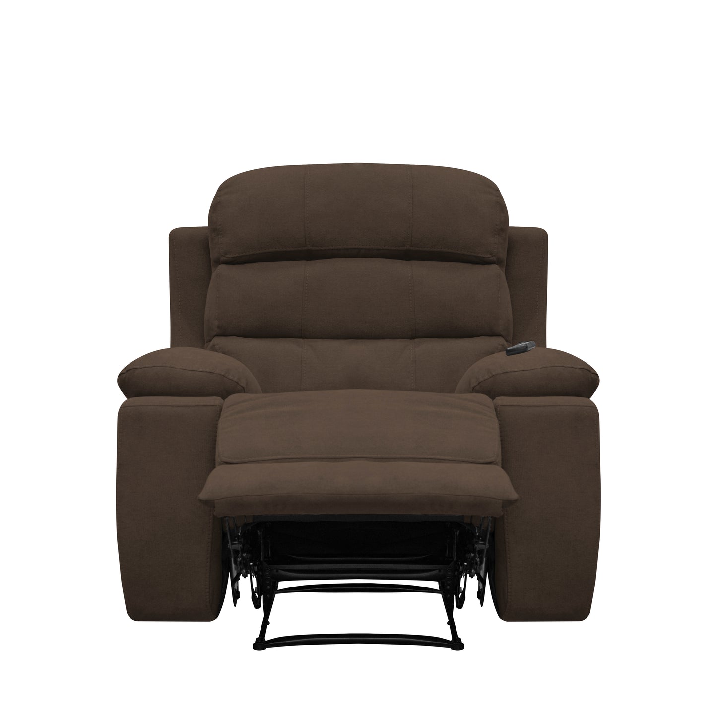 SILLA RECLINABLE ESTATICA HOUSTON CON MASAJE MICROFIBRA CHOCOLATE