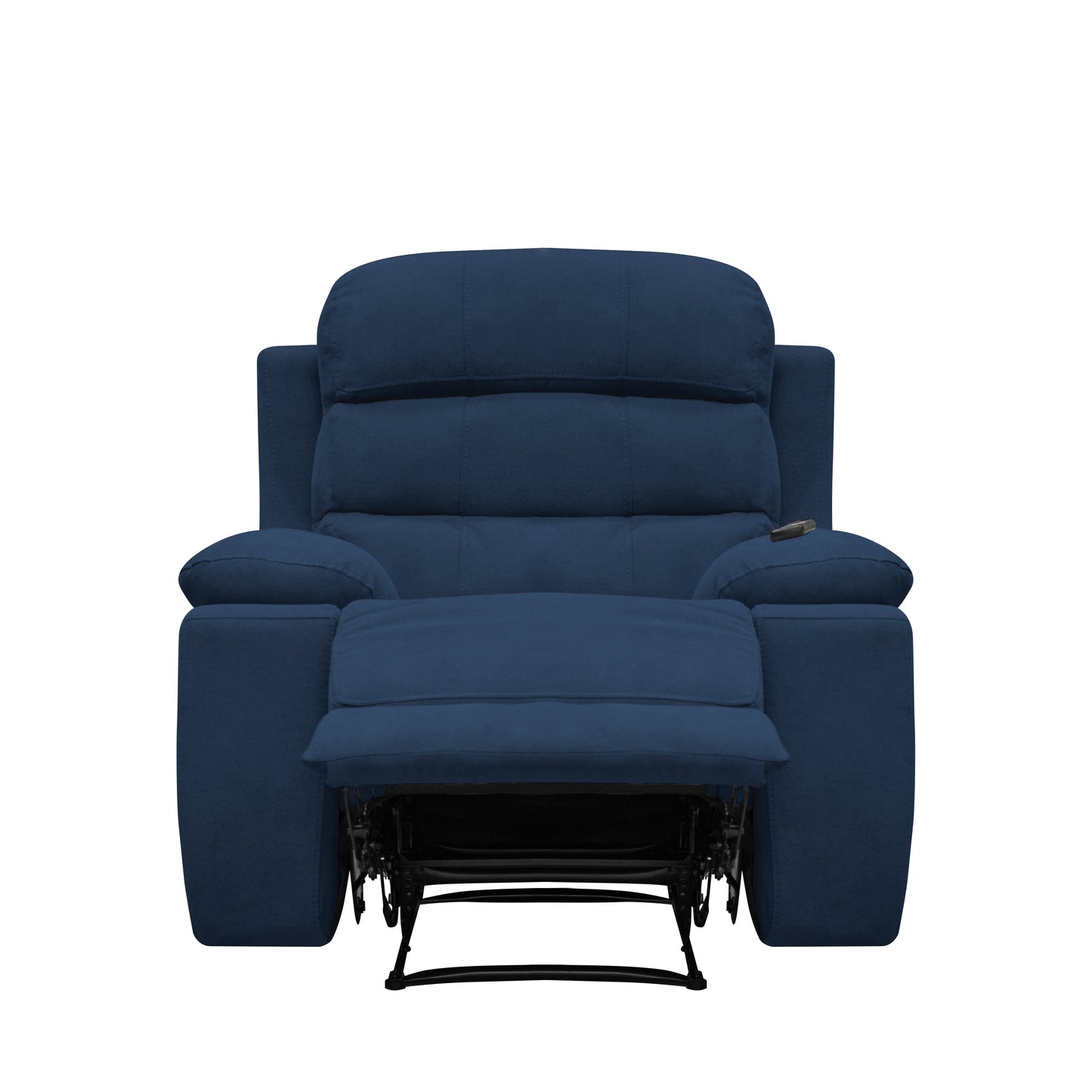 SILLA RECLINABLE ESTATICA HOUSTON CON MASAJE MICROFIBRA AZUL