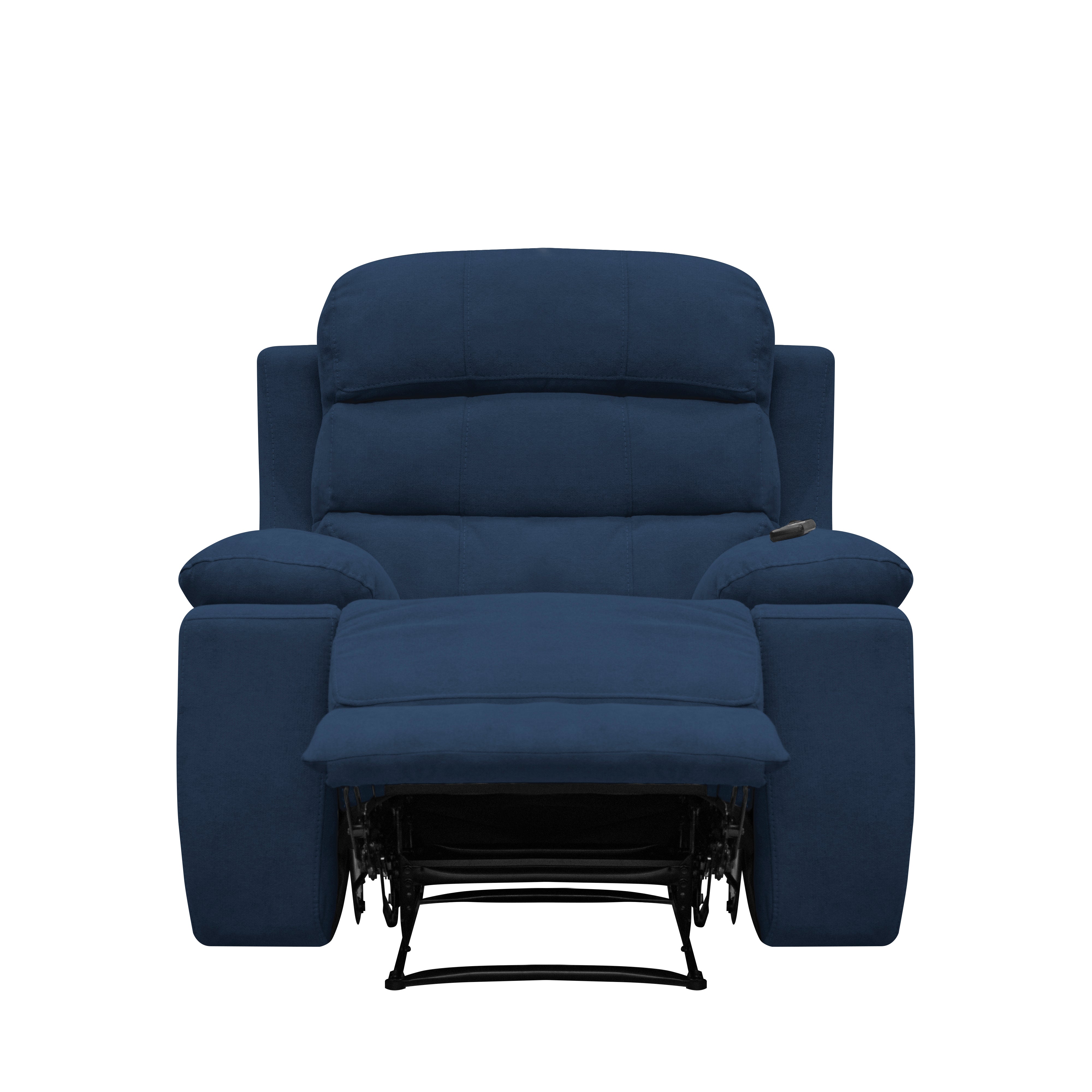 Silla reclinable estatica houston con masaje microfibra azul