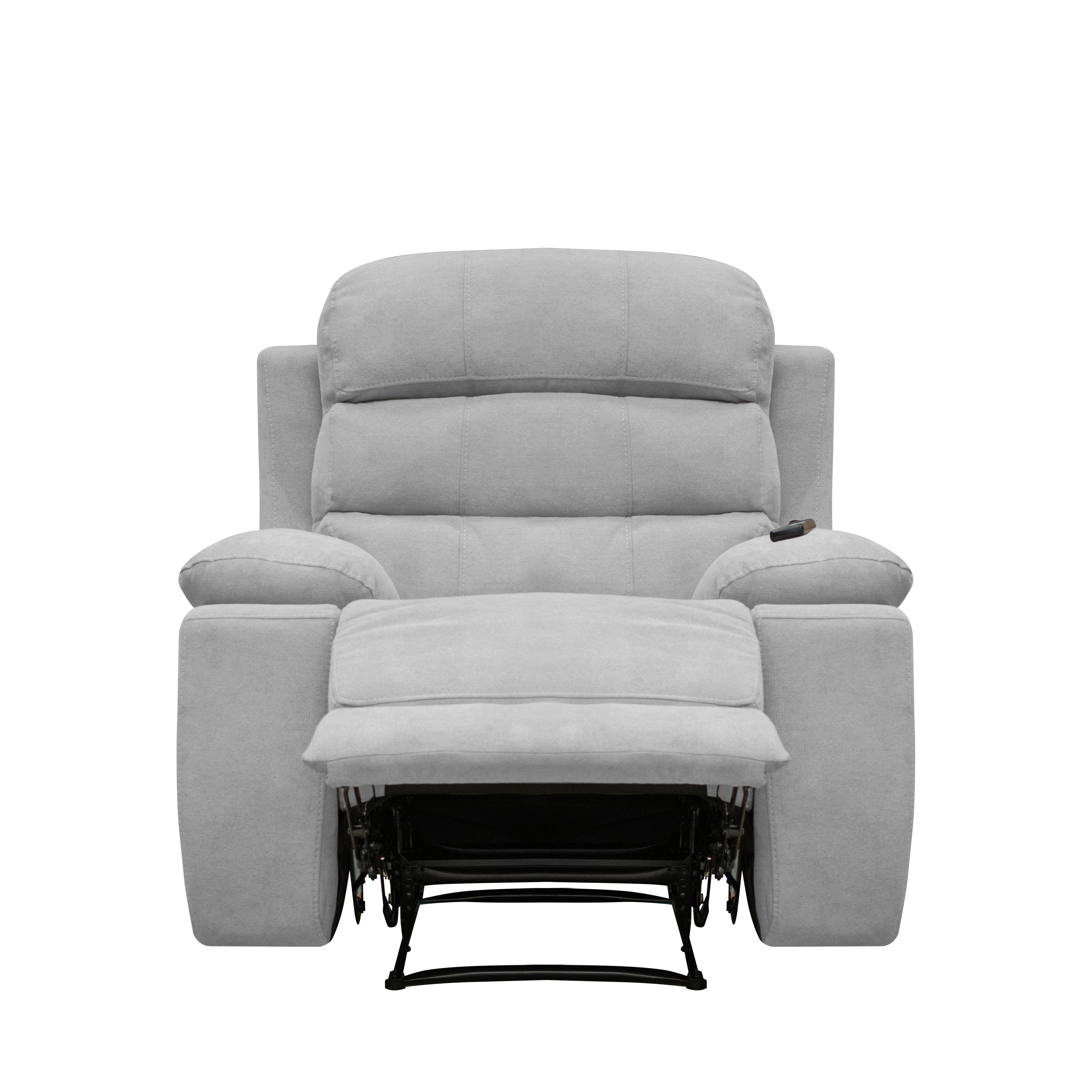 Silla reclinable estática Houston con masaje microfibra plata