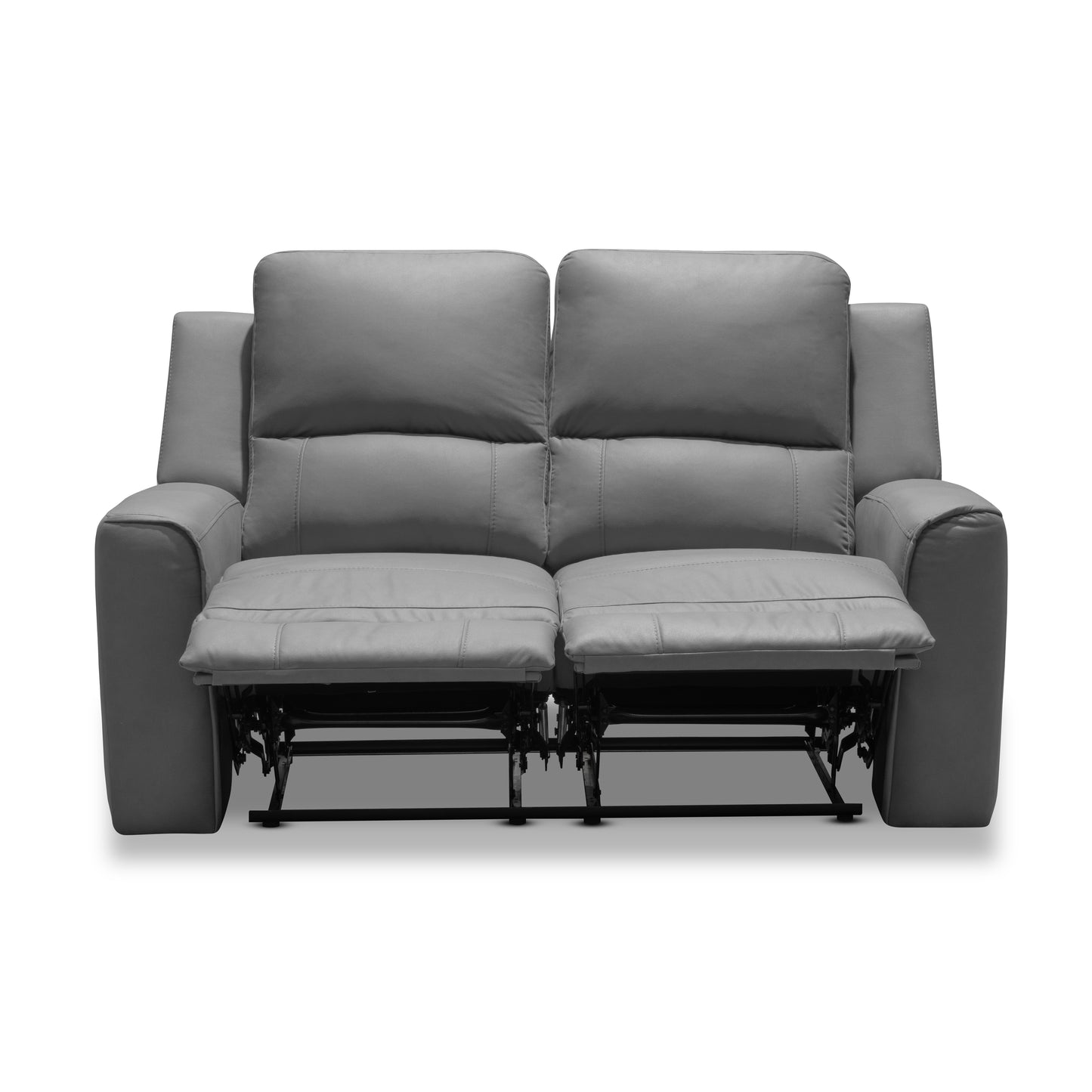 SILLA RECLINABLE 2 PUESTOS ELÉCTRICA DUKE TIPO CUERO PLATA